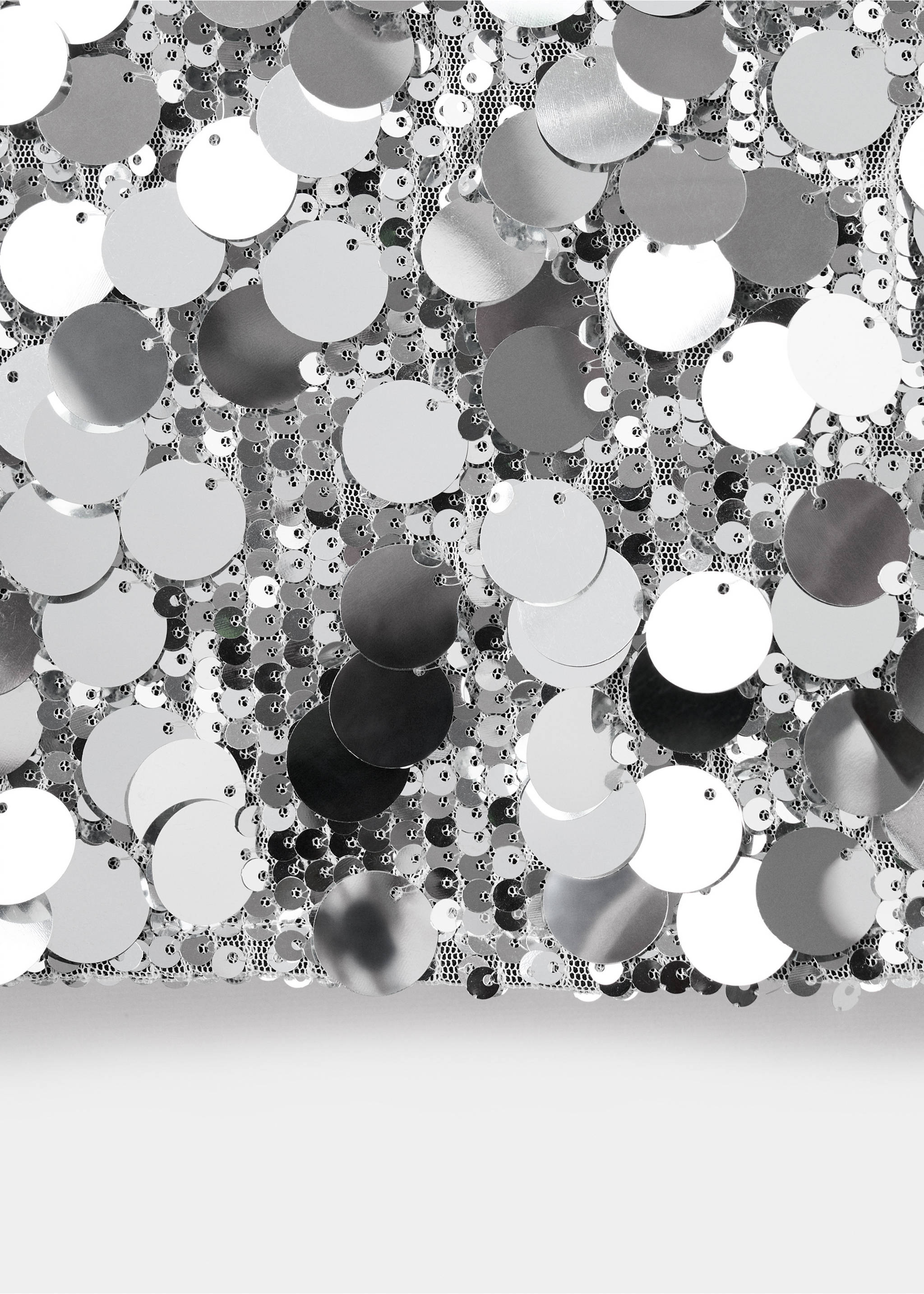 Sequin skirt - Details of the article 0, Silver. Ref: 17088274-00.