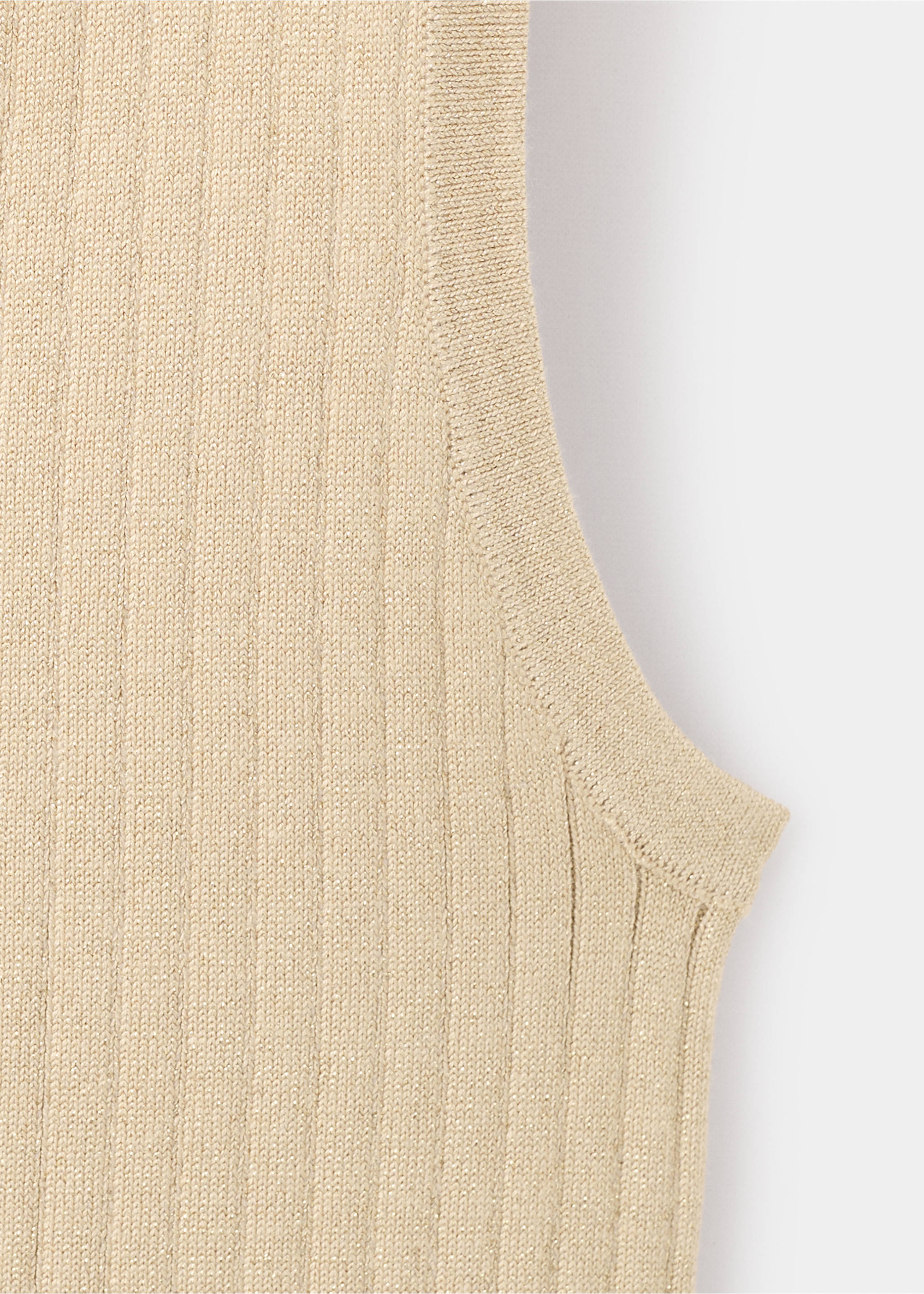Lurex ribbed top - Details of the article 8, Gold. Ref: 17088634-00.