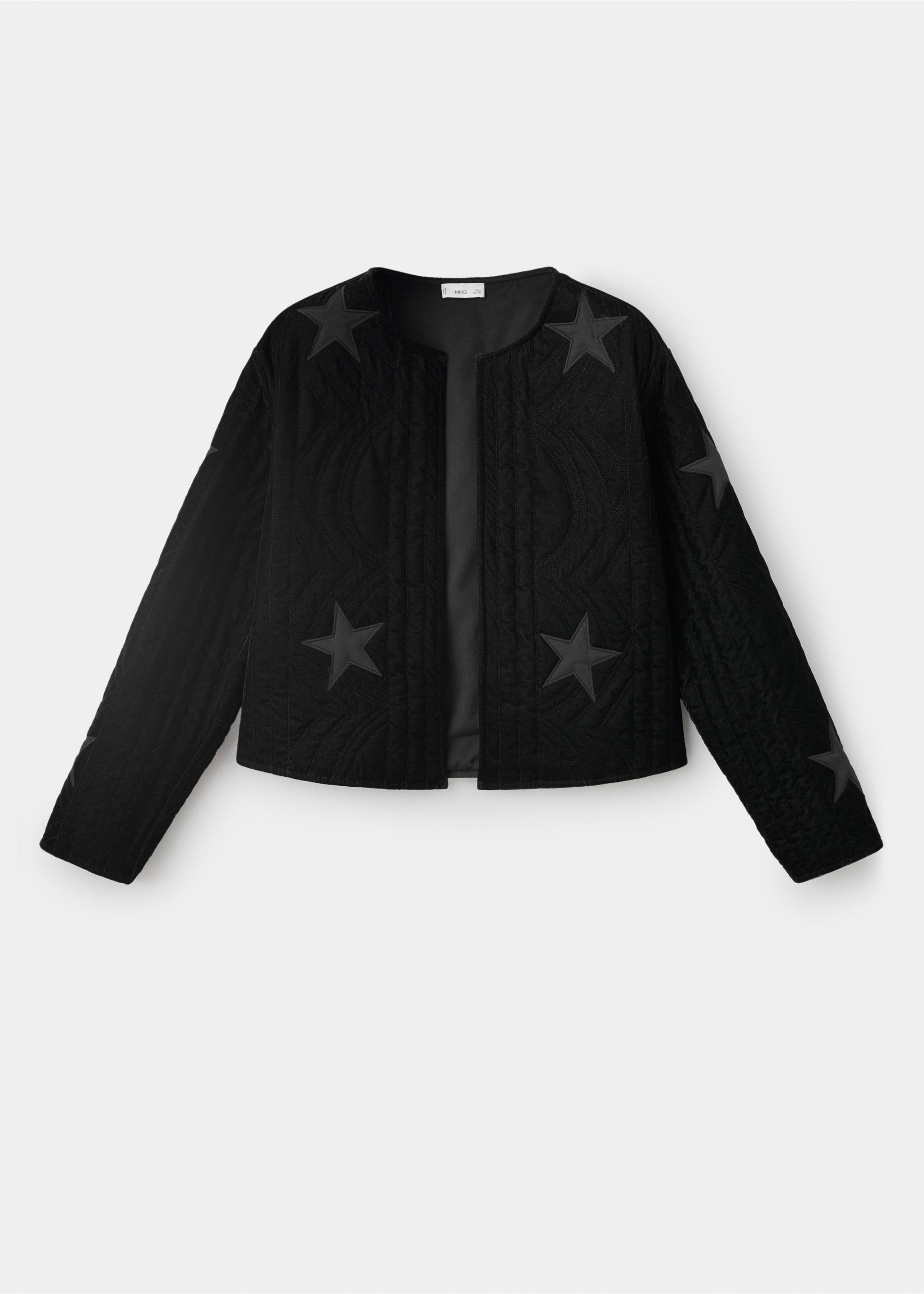 Velvet bomber jacket with star - Article without model, Black. Ref: 17088638-00.