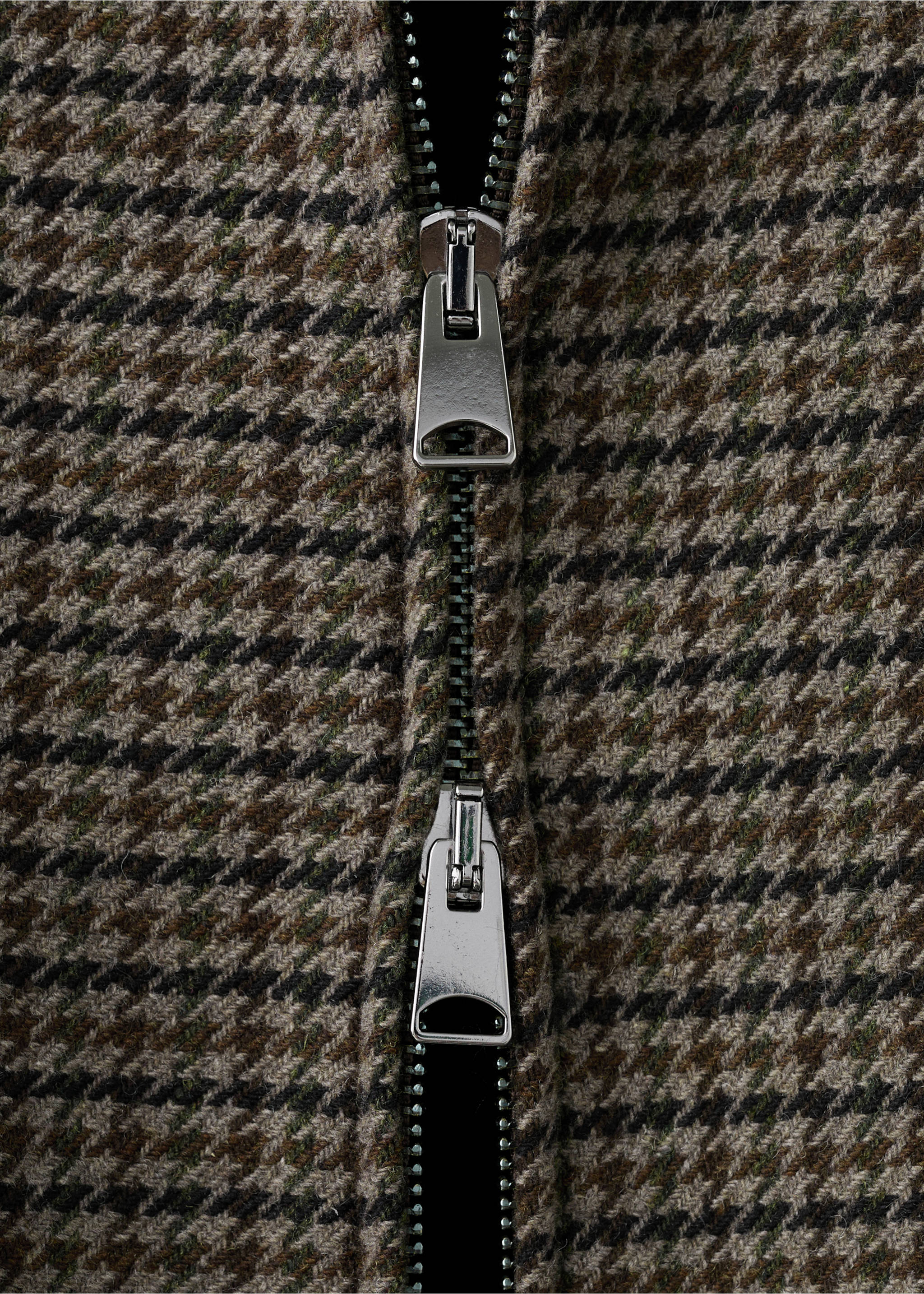 Houndstooth wool jacket - Details of the article 0, Brown. Ref: 17088640-00.