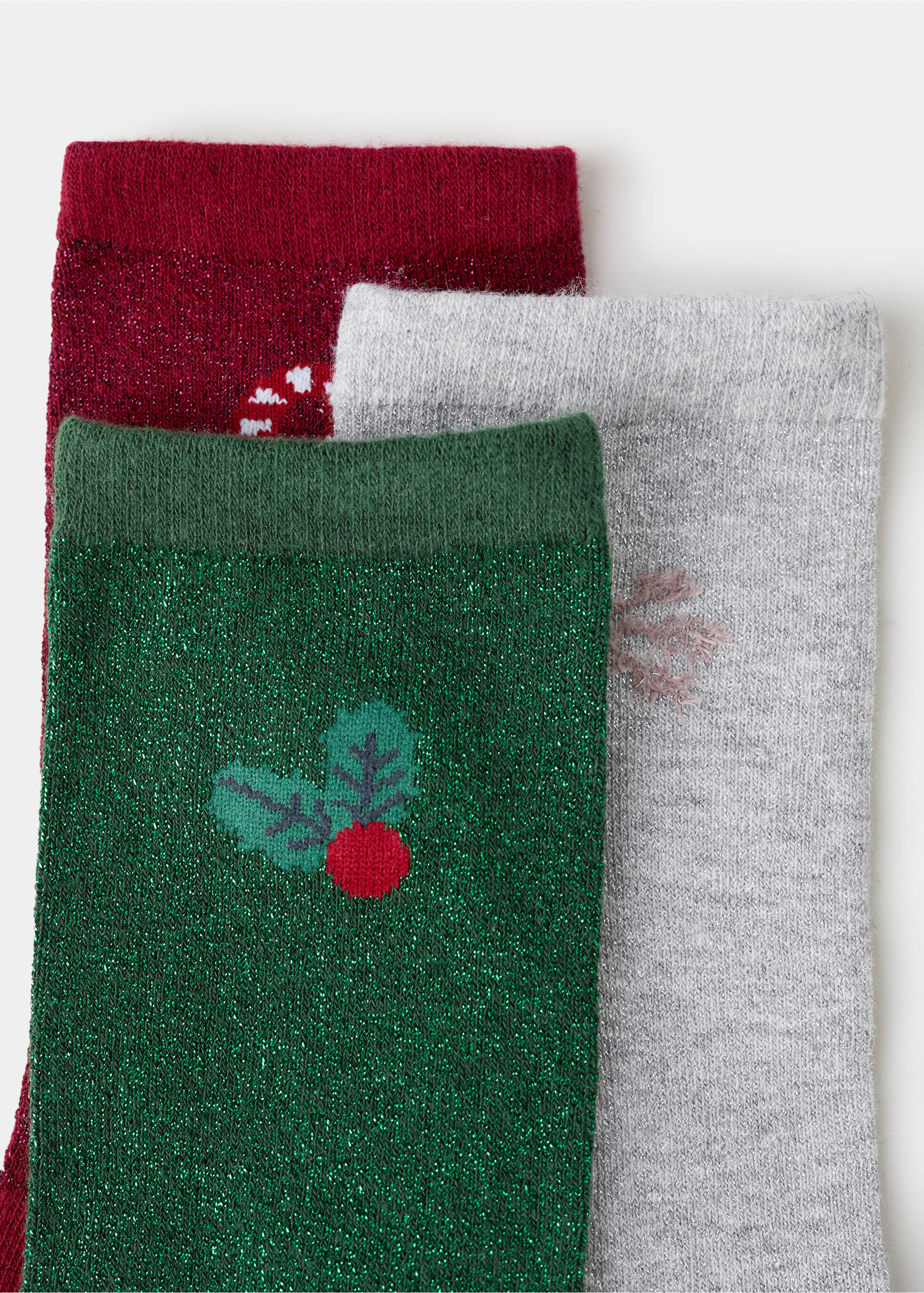 Pack of 3 Christmas stockings - Reverse of the article, Red. Ref: 17089093-00.