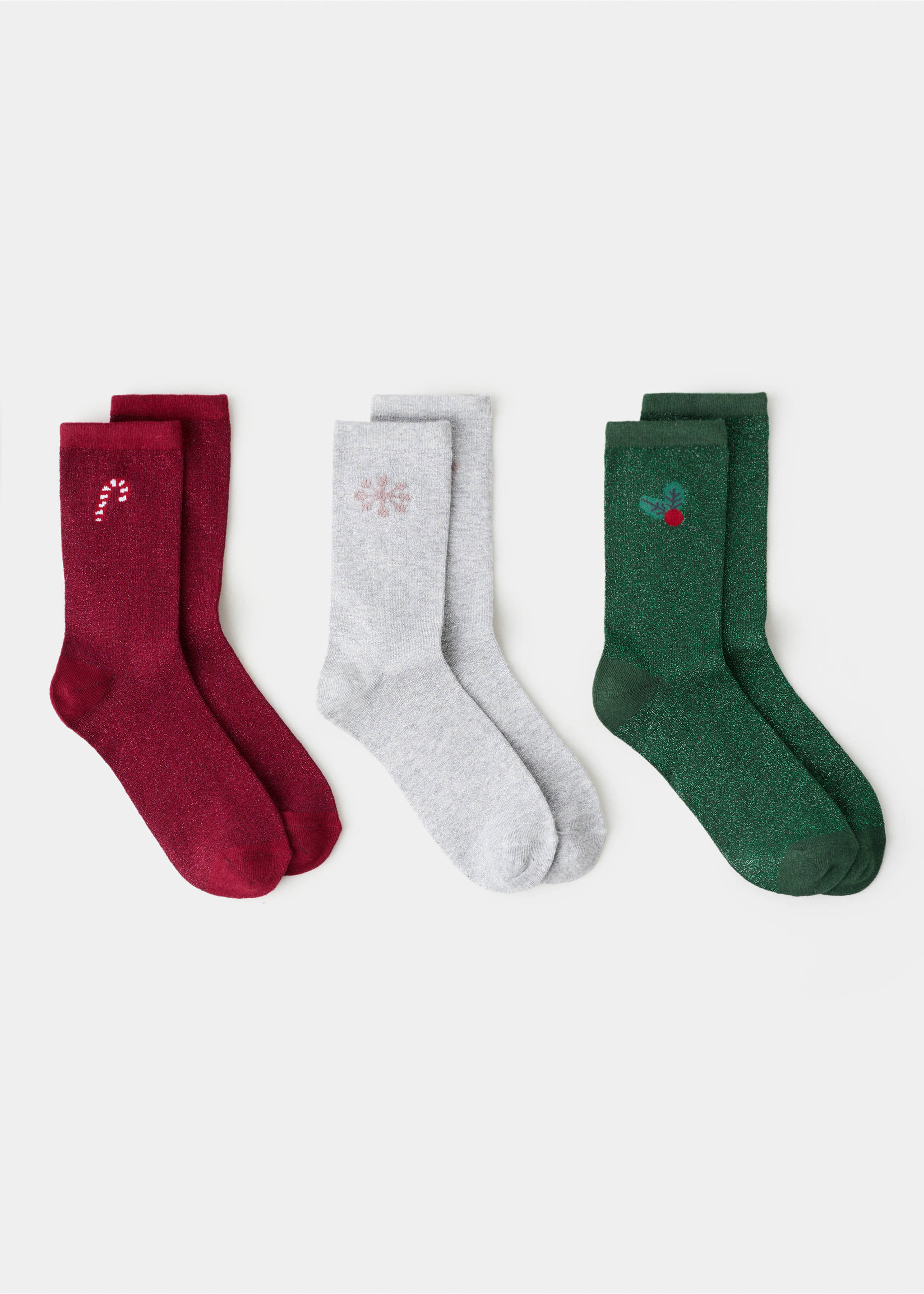 Pack of 3 Christmas stockings - Article without model, Red. Ref: 17089093-00.