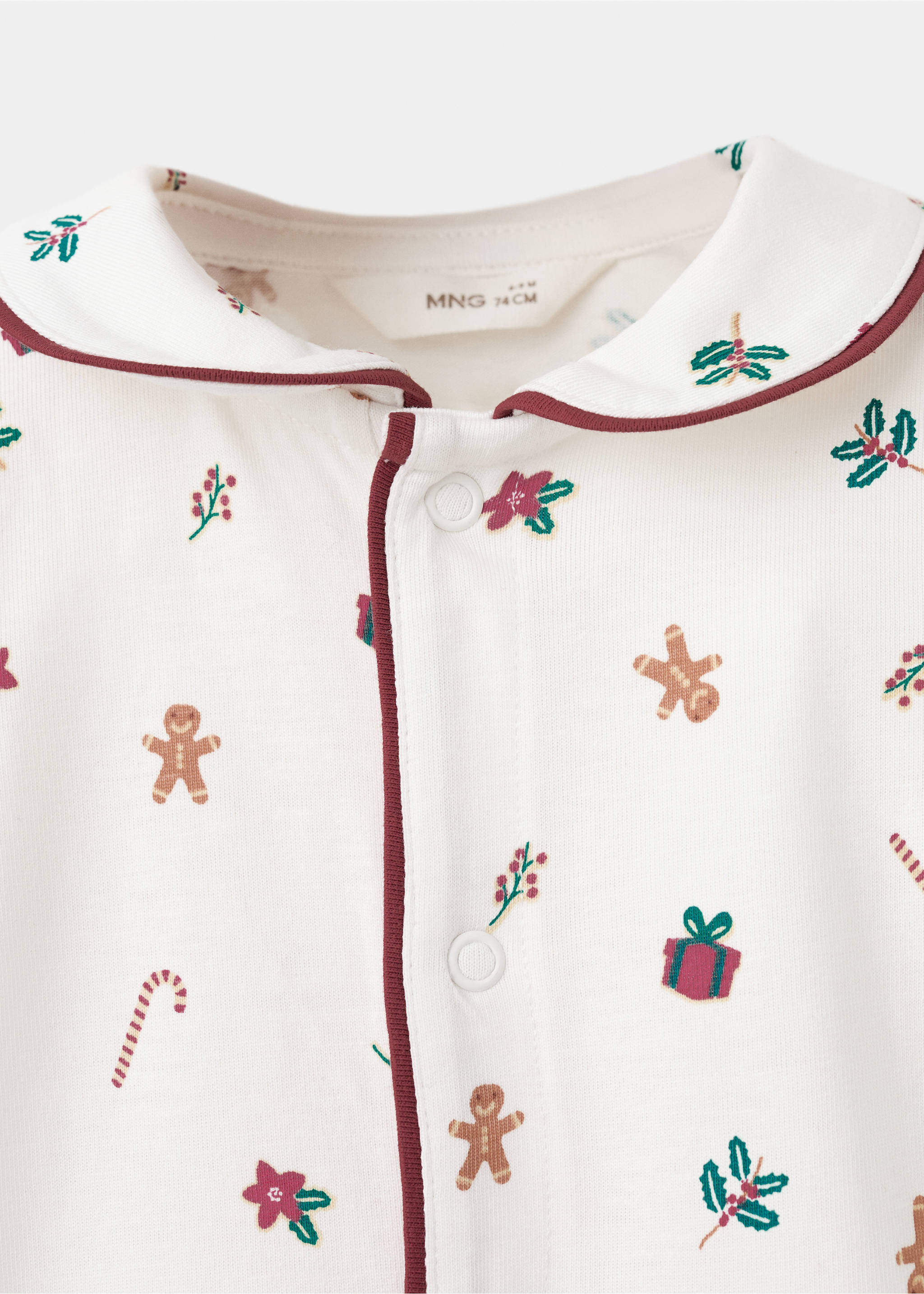 Printed long pyjamas - Details of the article 8, Off White. Ref: 17089097-00.