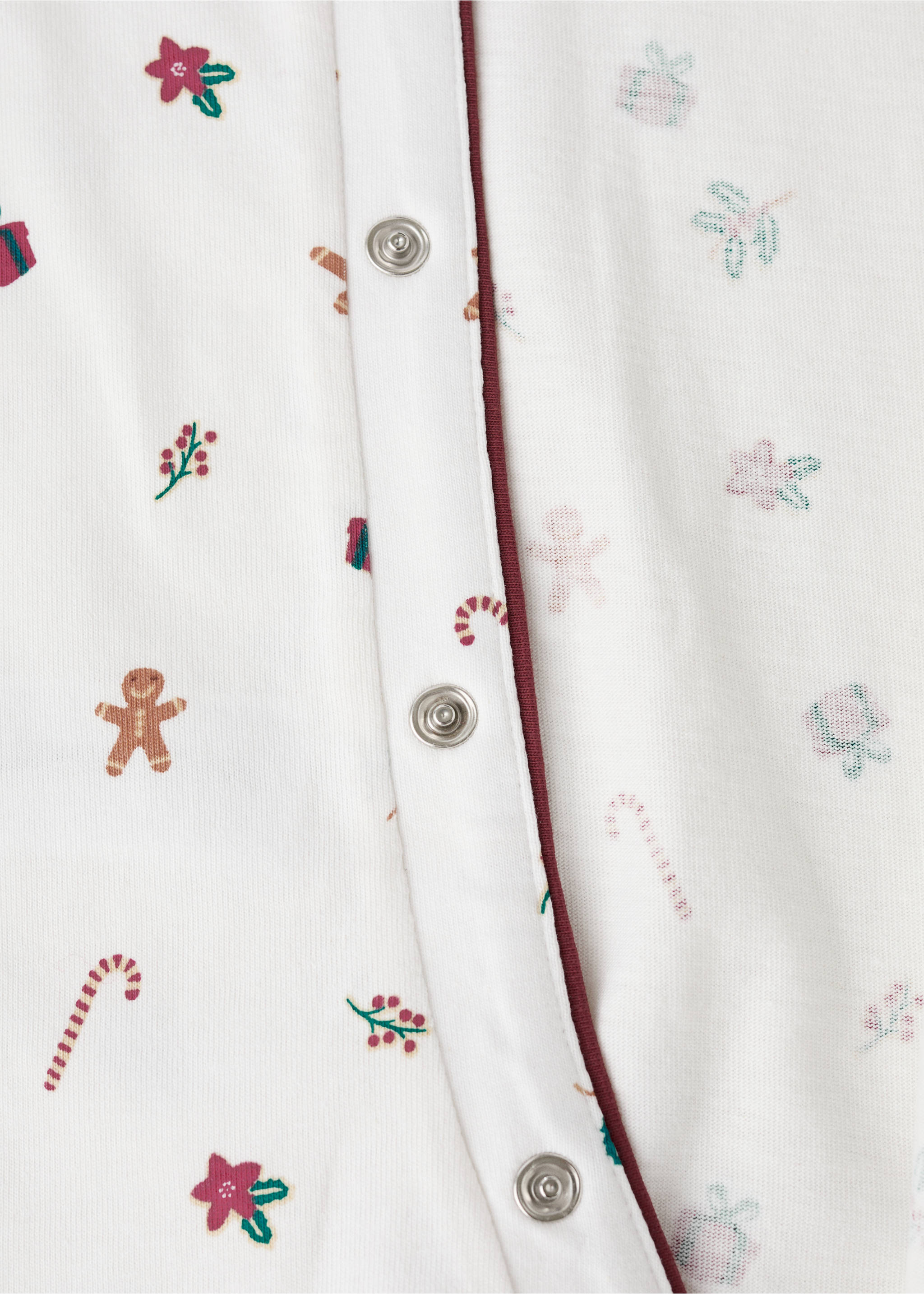 Printed long pyjamas - Details of the article 0, Off White. Ref: 17089097-00.
