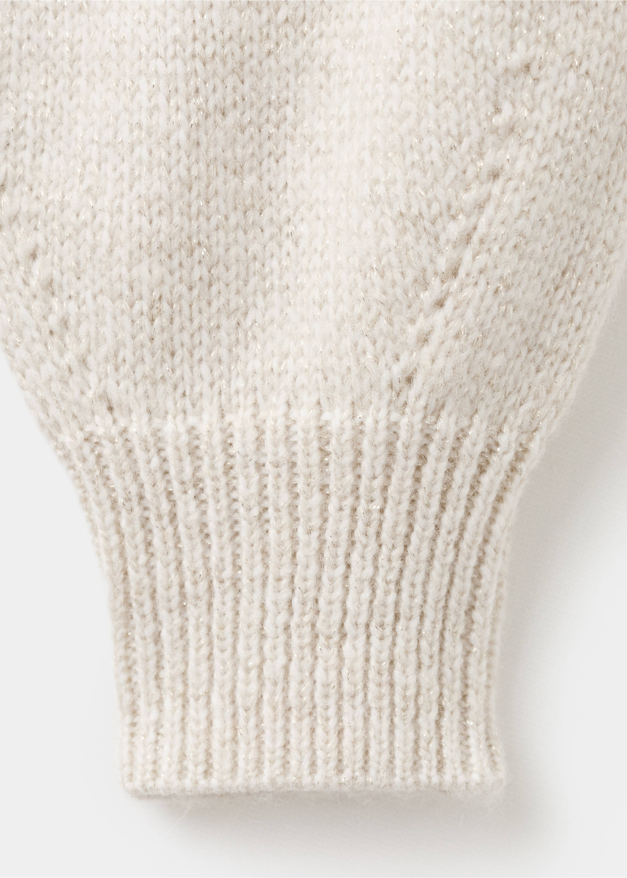 Knitted cardigan with shiny details - Details of the article 8, Ecru. Ref: 17089102-00.