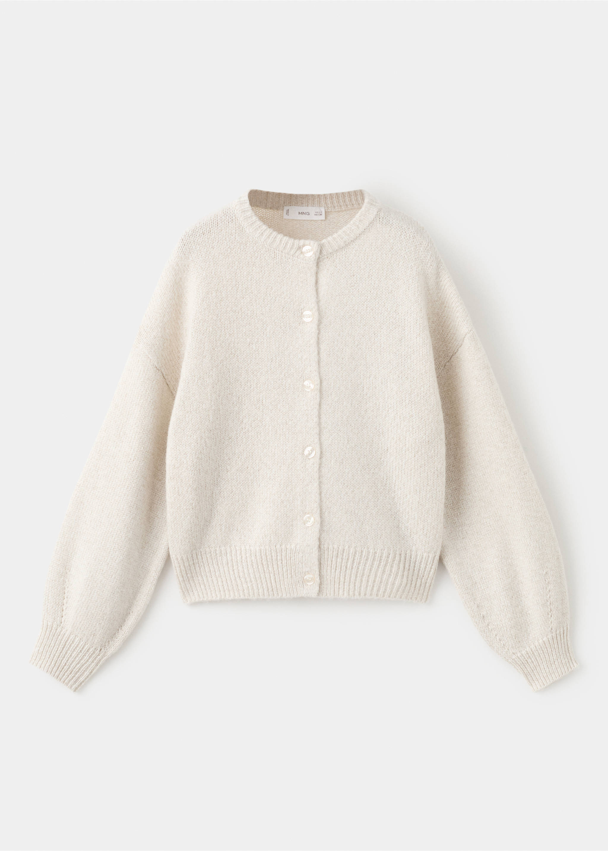 Knitted cardigan with shiny details - Article without model, Ecru. Ref: 17089102-00.