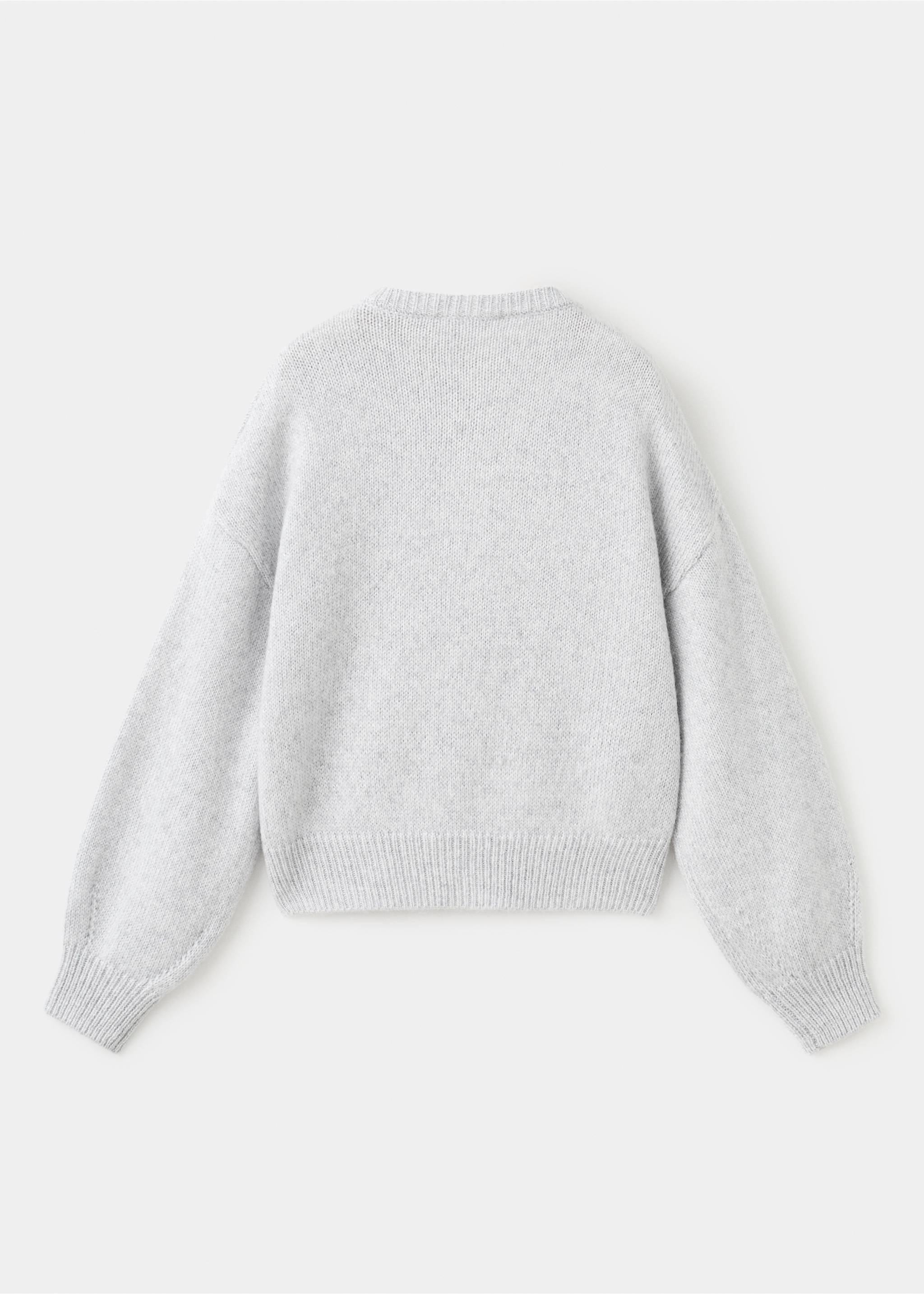 Knitted cardigan with shiny details - Reverse of the article, Light Heather Grey. Ref: 17089102-00.