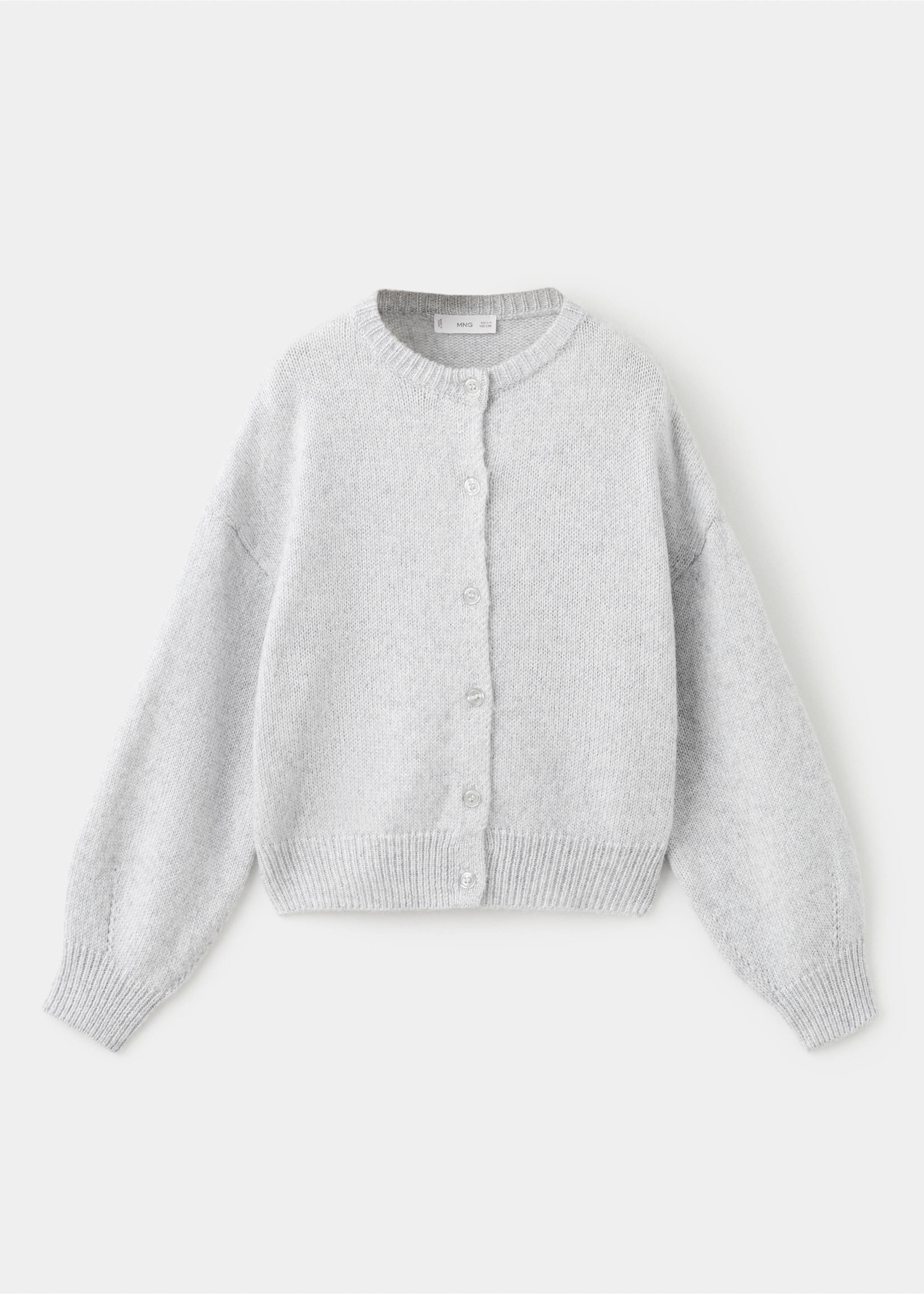 Knitted cardigan with shiny details - Article without model, Light Heather Grey. Ref: 17089102-00.