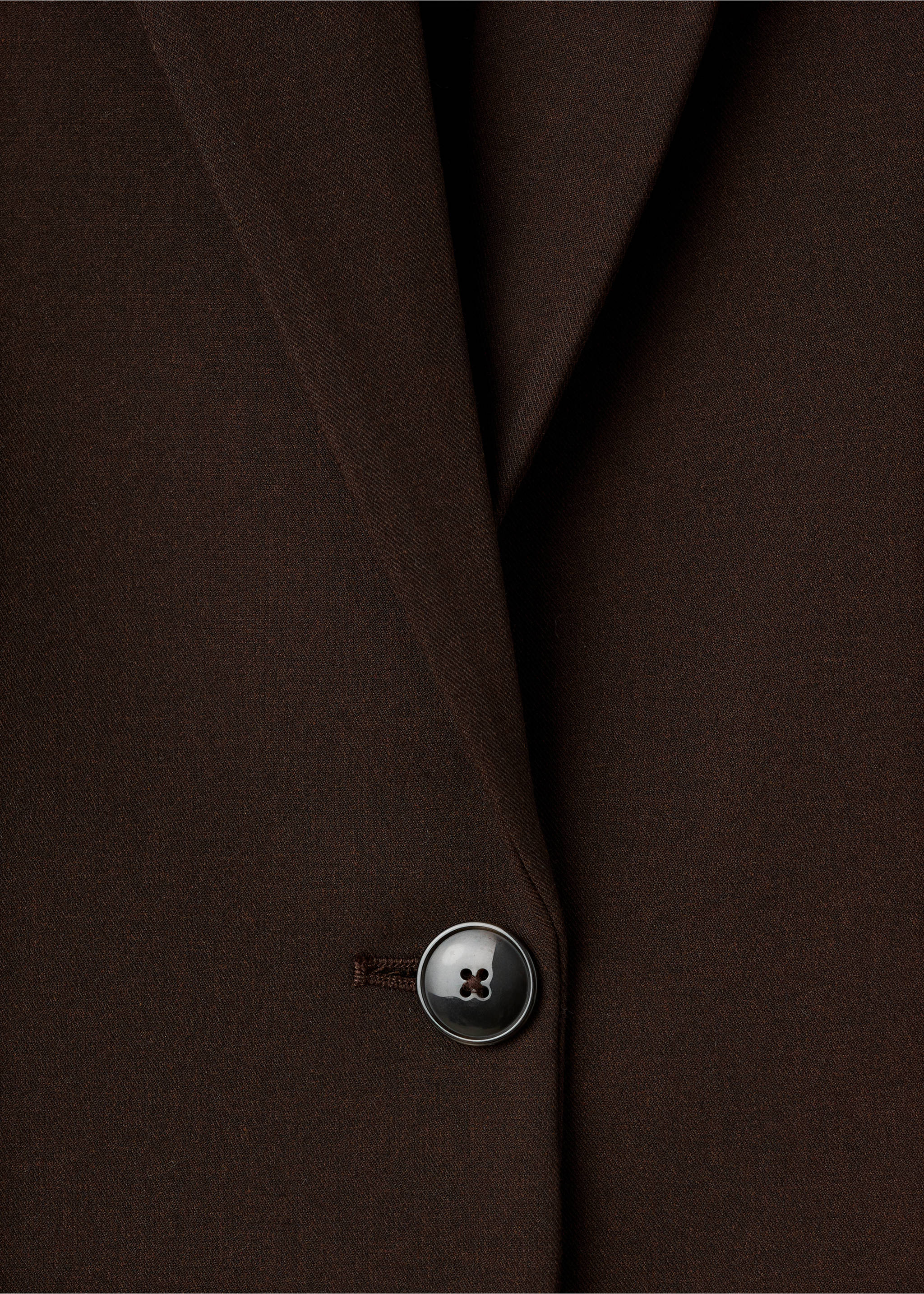 Straight-fit suit blazer - Details of the article 8, Chocolate. Ref: 17089111-00.