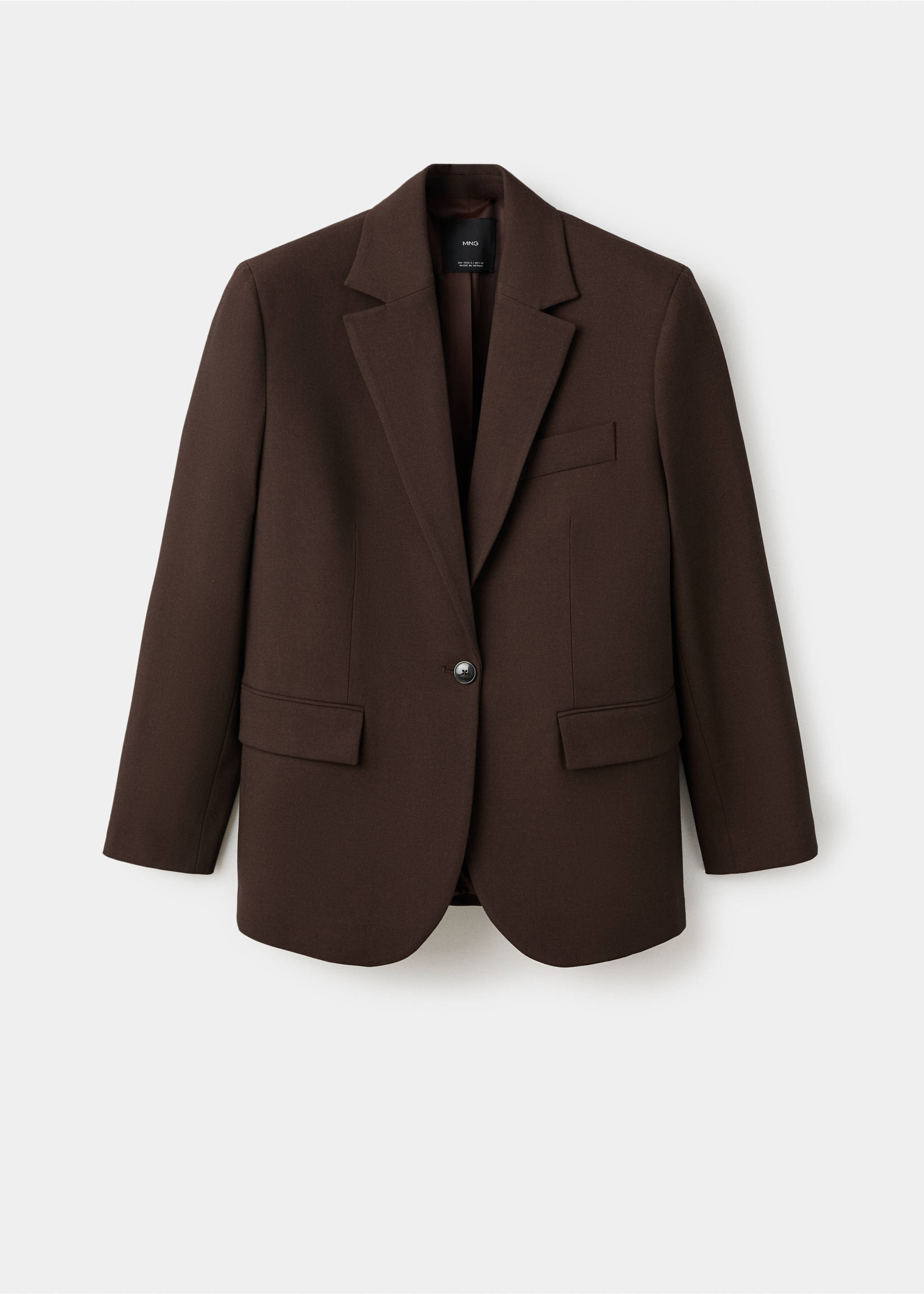 Straight-fit suit blazer - Article without model, Chocolate. Ref: 17089111-00.