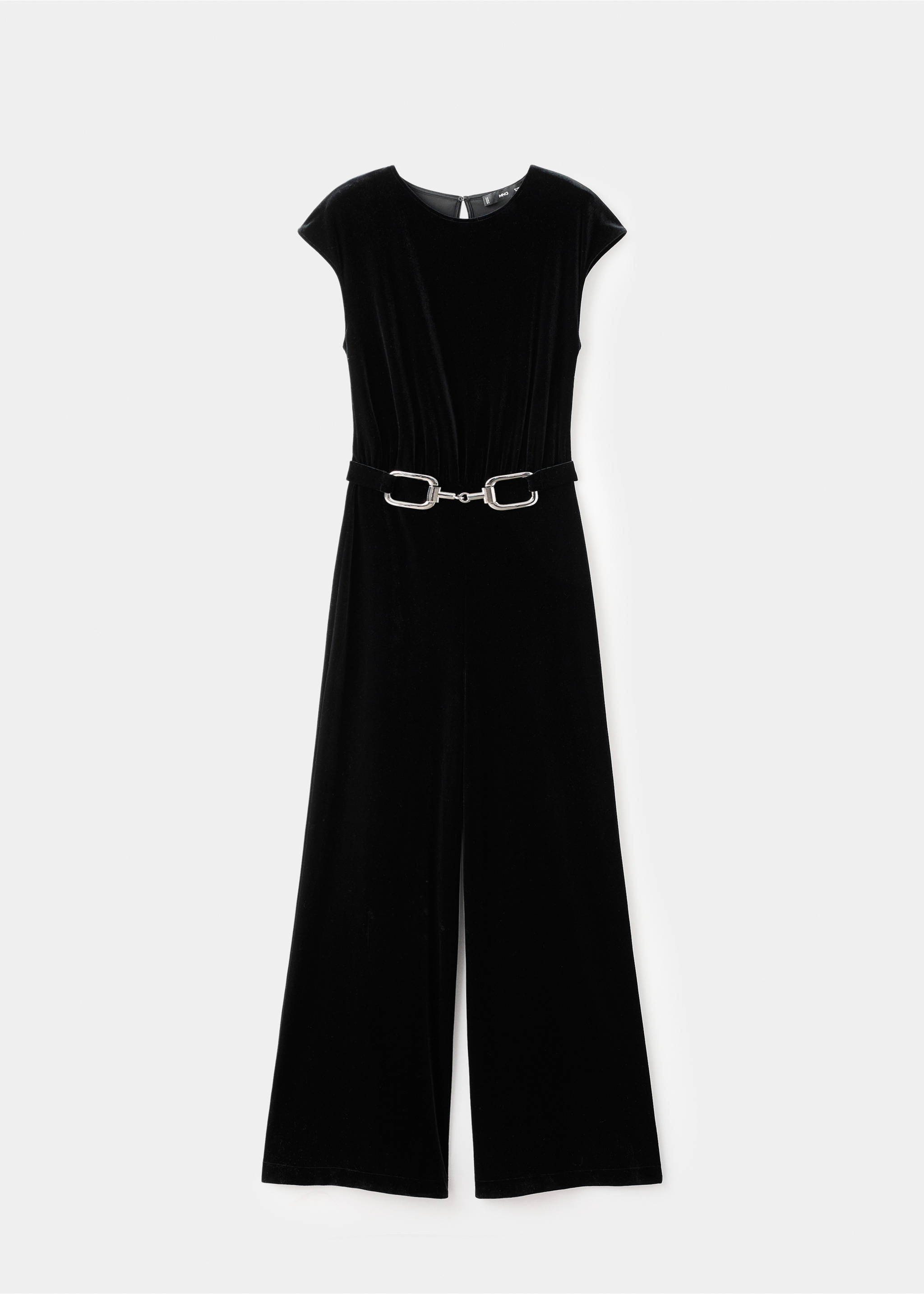 Velvet belt jumpsuit - Article without model, Black. Ref: 17089113-00.