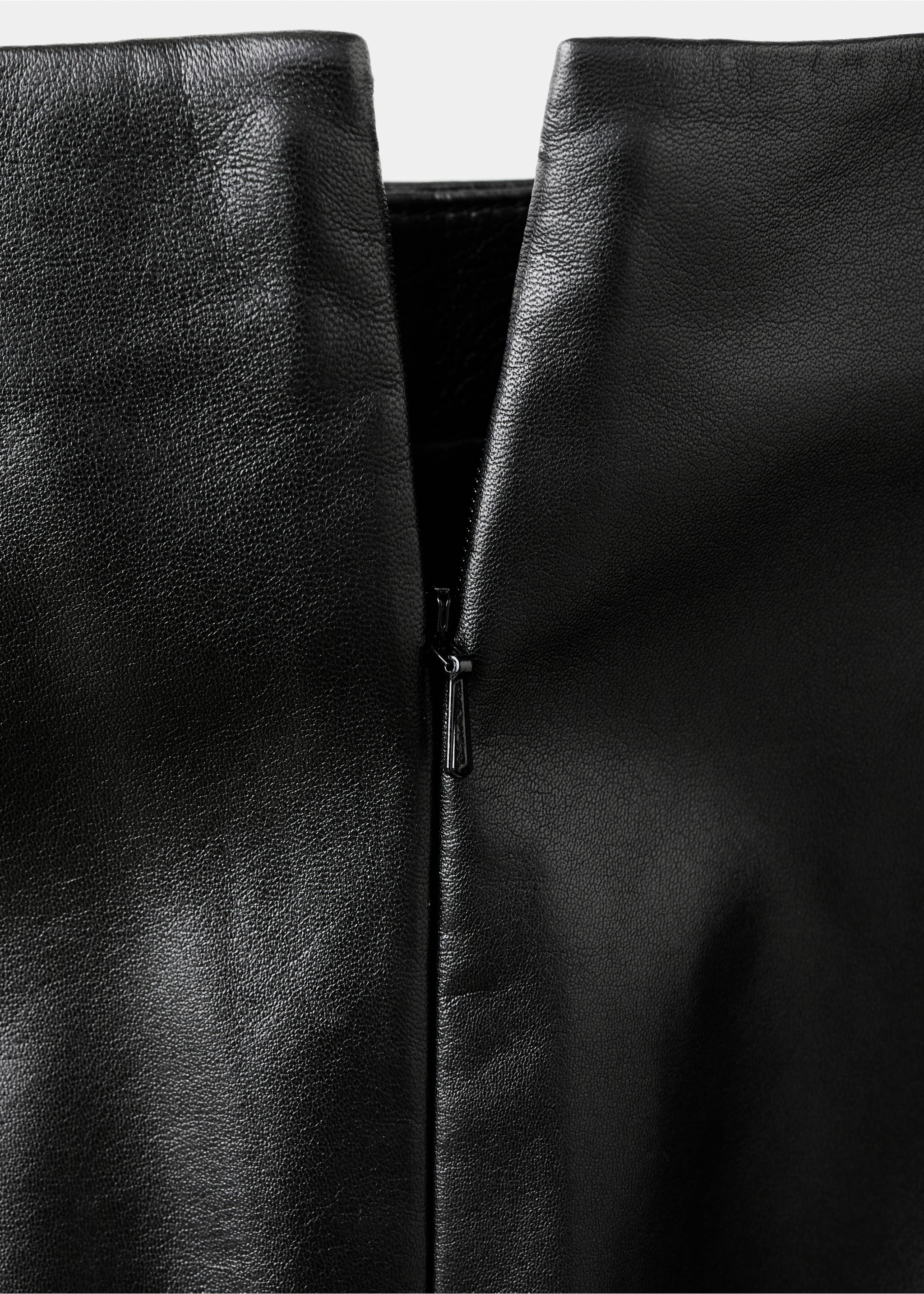 Leather pencil skirt - Details of the article 0, Black. Ref: 17089116-00.