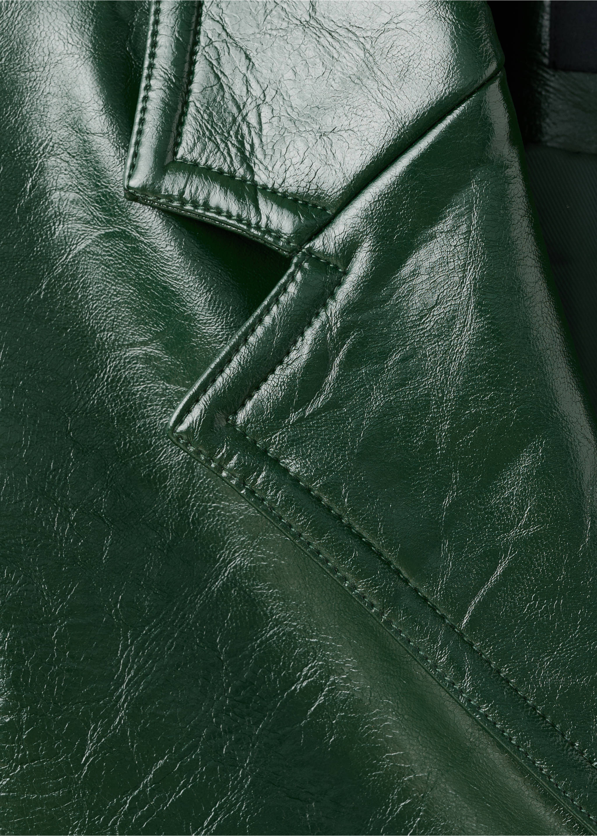 Manteau long cuir synthétique - Détail de l'article 8, Vert. Ref: 17089210-00.