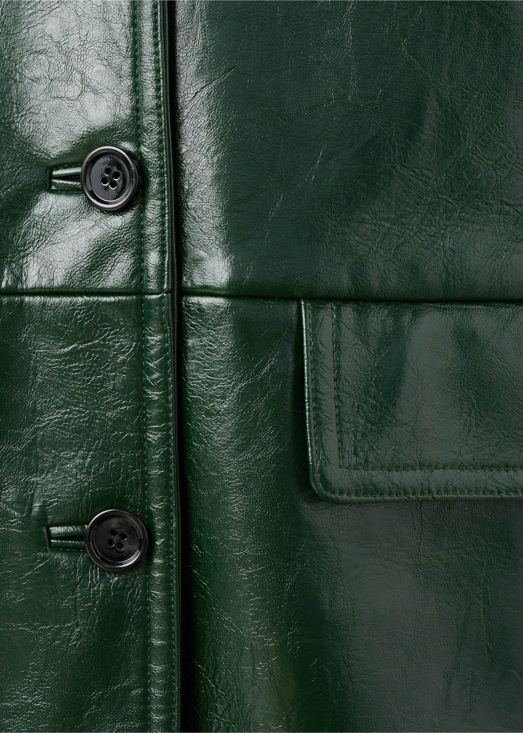 Manteau long cuir synthétique - Détail de l'article 0, Vert. Ref: 17089210-00.