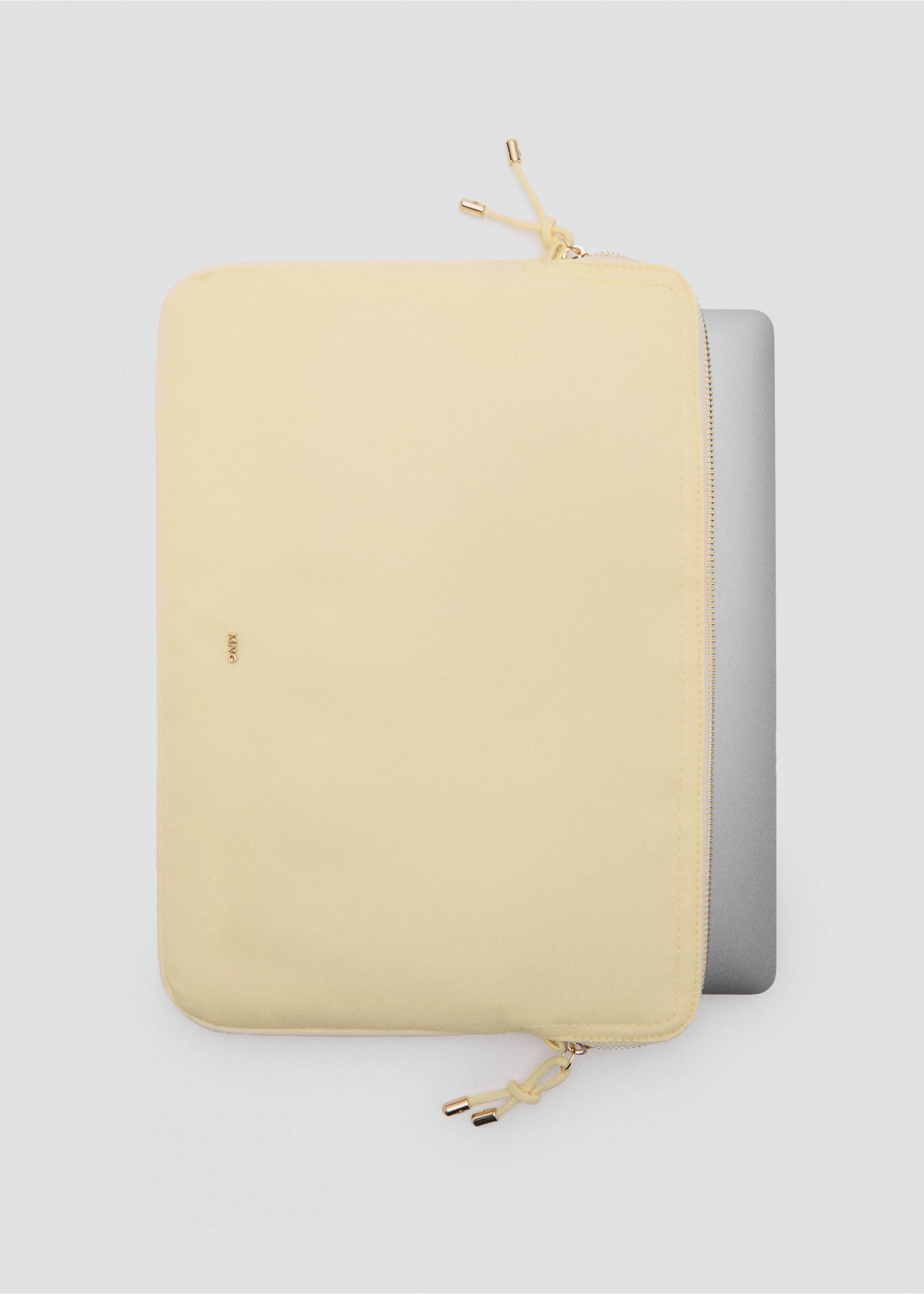 Nylon case with zip - Details of the article 1, Pastel Yellow. Ref: 17091120-00.