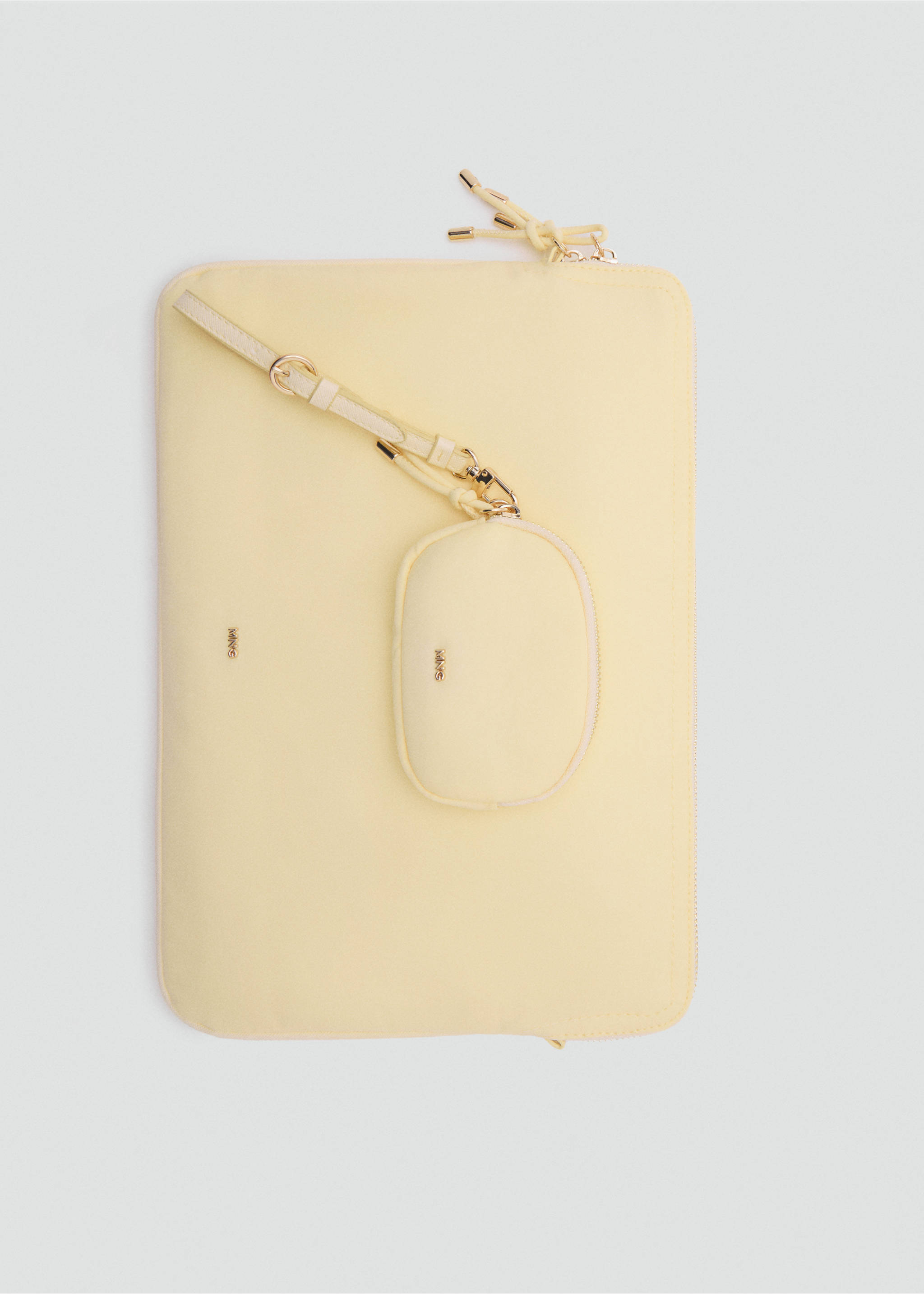Nylon case with zip - Details of the article 2, Pastel Yellow. Ref: 17091120-00.