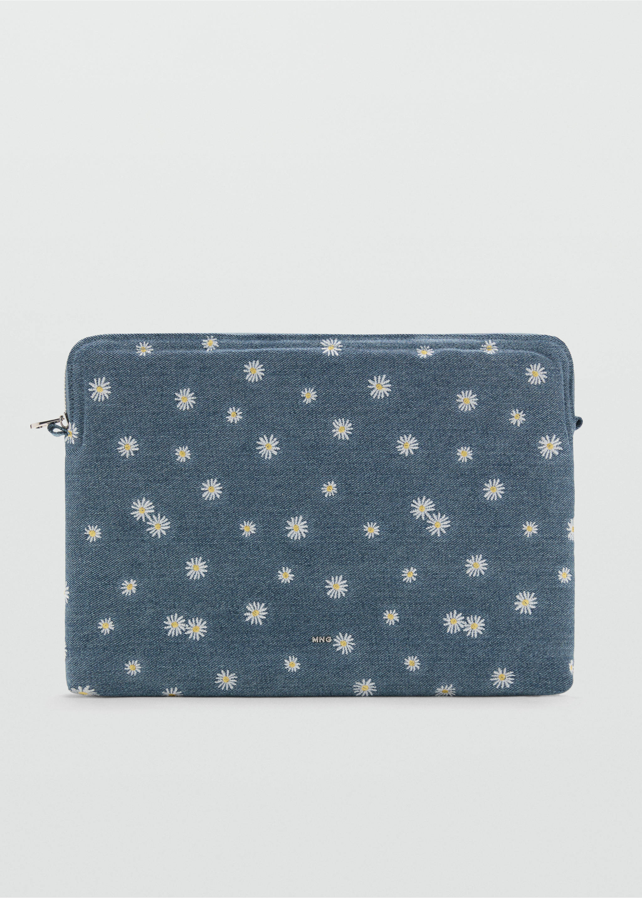 Funda denim brodat flors - Article sense model, Blau fosc. Ref: 17091121-00.