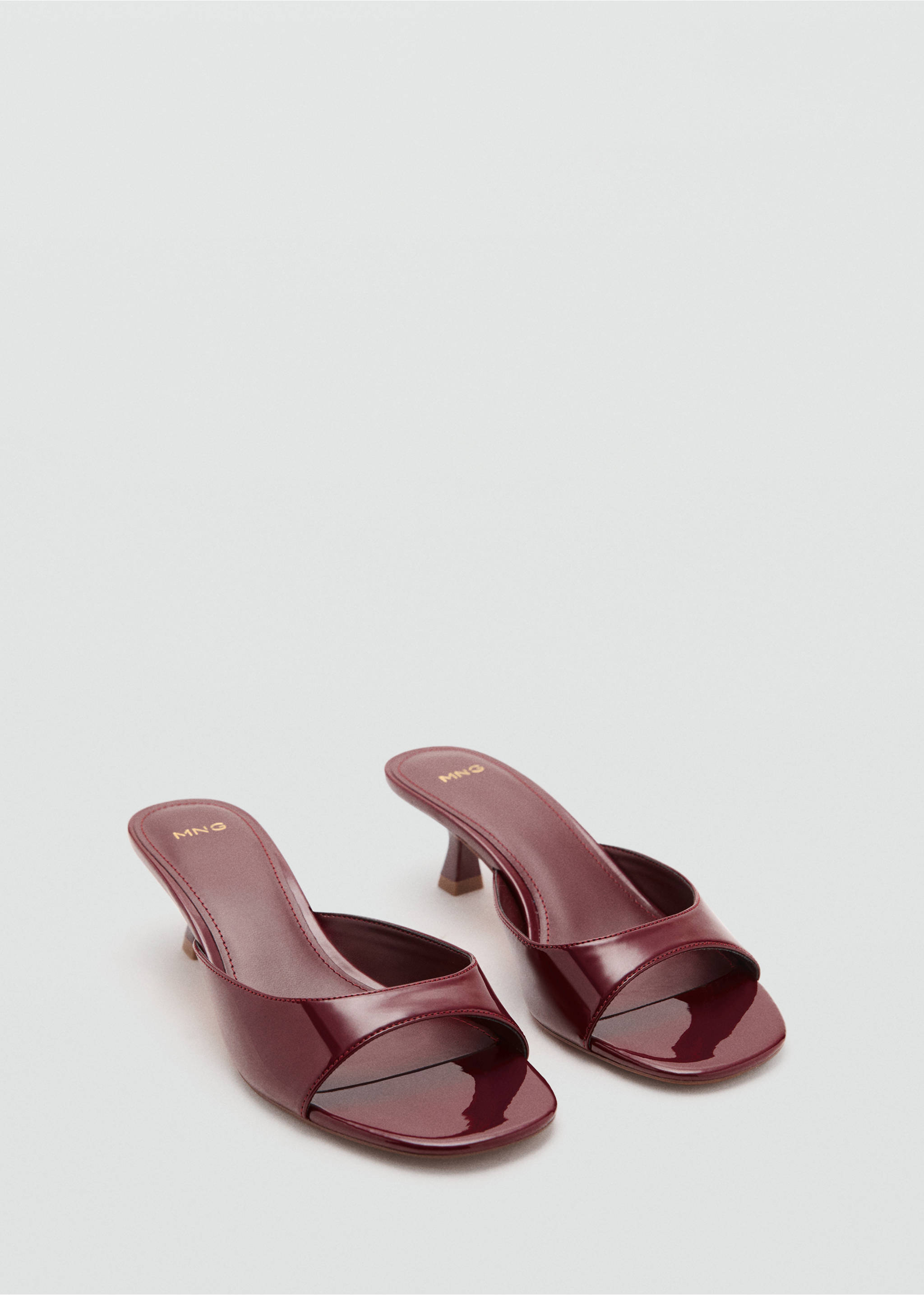 Kitten heel sandals - Medium plane, Burgundy. Ref: 17091125-00.