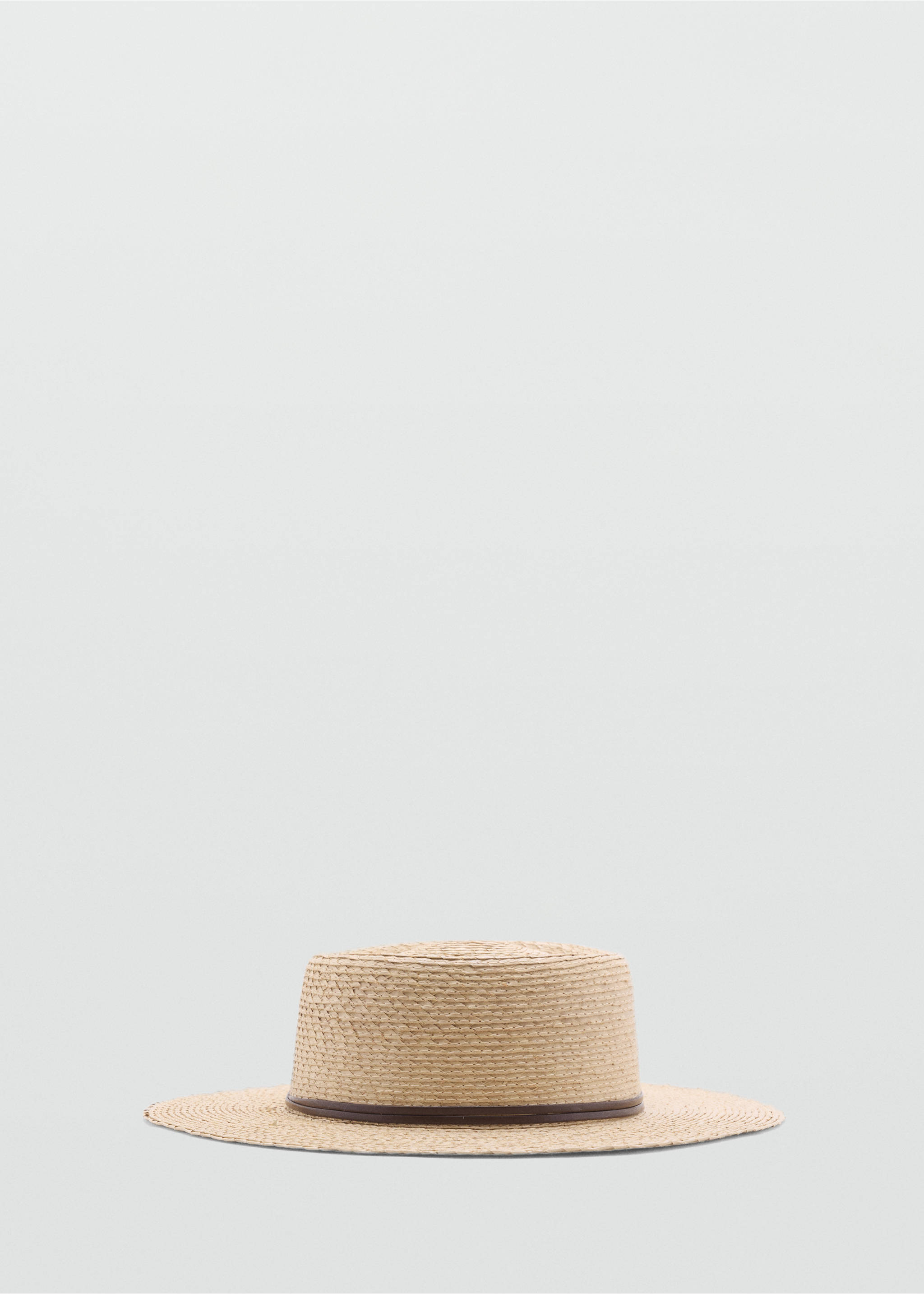 Hoed van natuurvezels met contrasterend lint - Artikel zonder model, Open beige. Ref: 17091127-00.