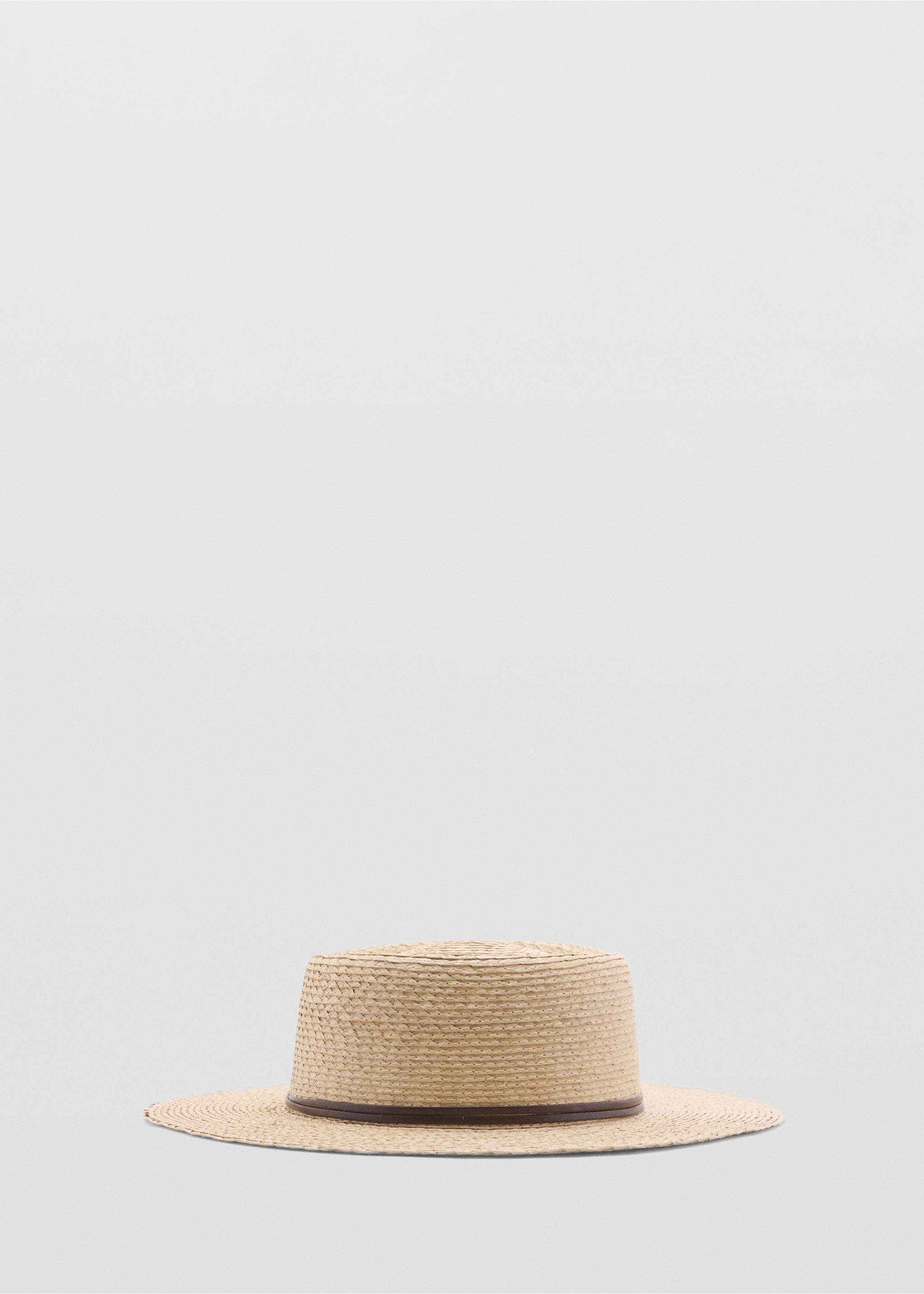 Natural fibre hat with contrasting ribbon - Article without model, Beige. Ref: 17091127-00.