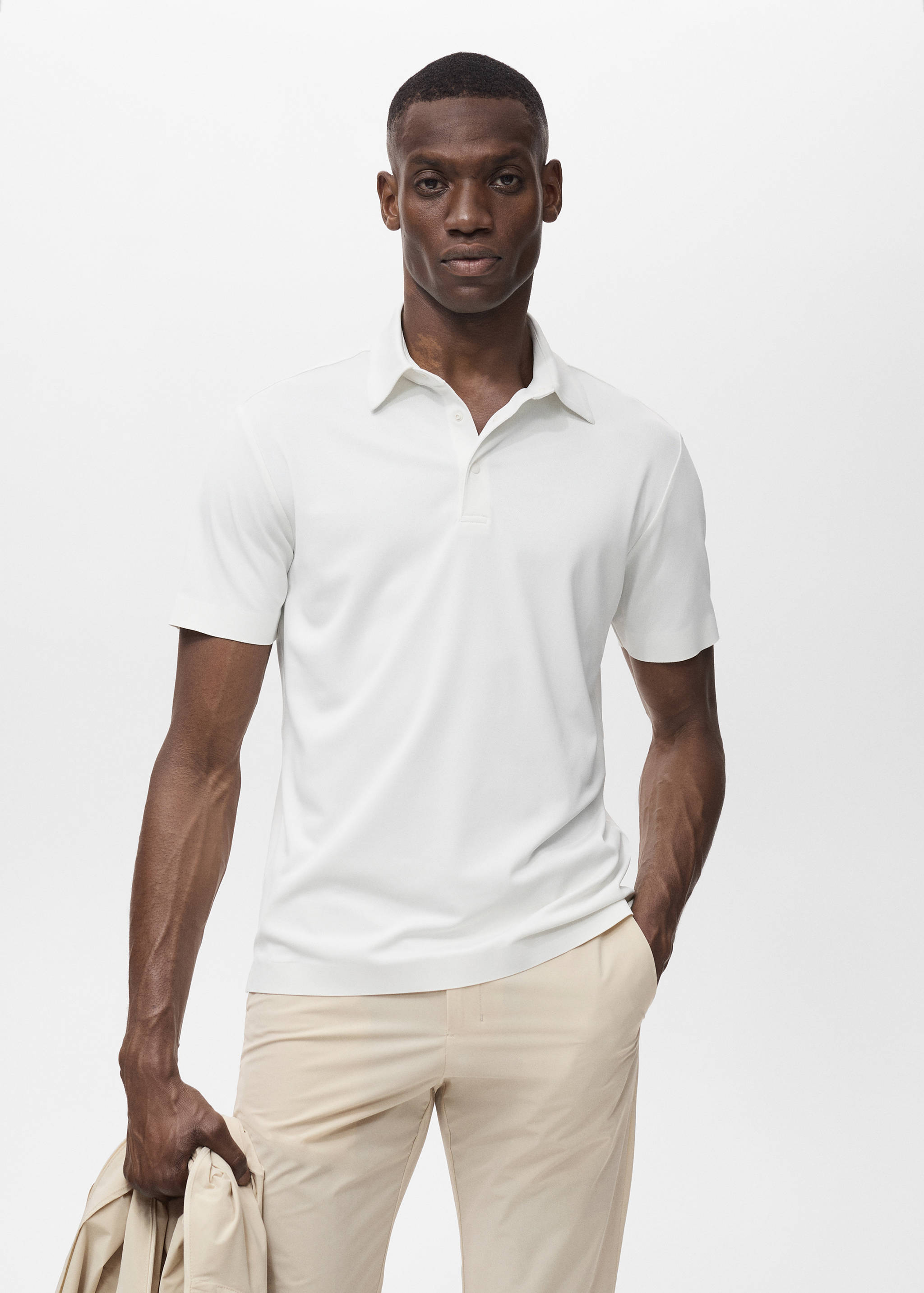 Polo slim fit COOLMAX® - Plano medio