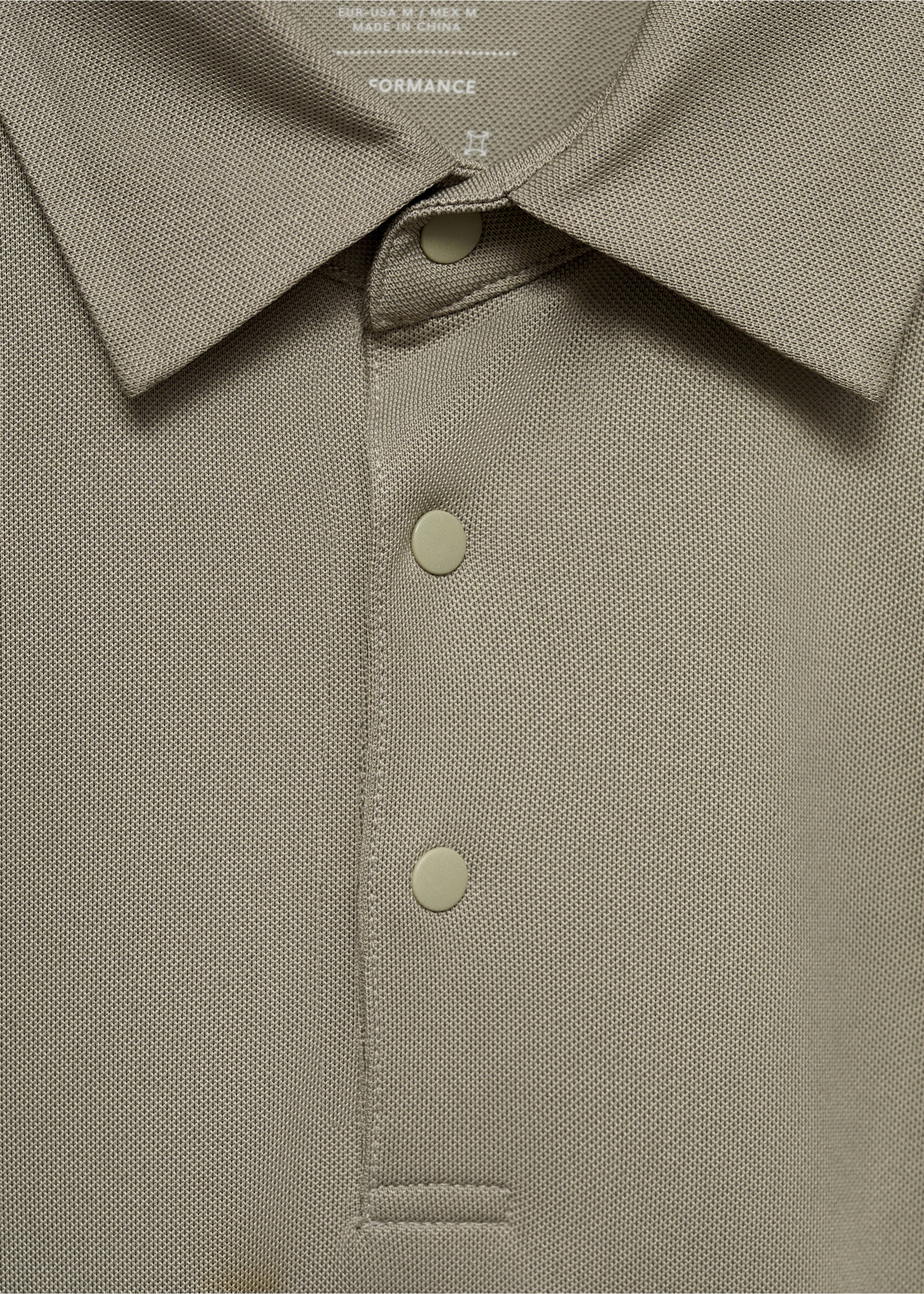 COOLMAX® slim fit polo shirt - Details of the article 8, Olive Green. Ref: 17091133-00.