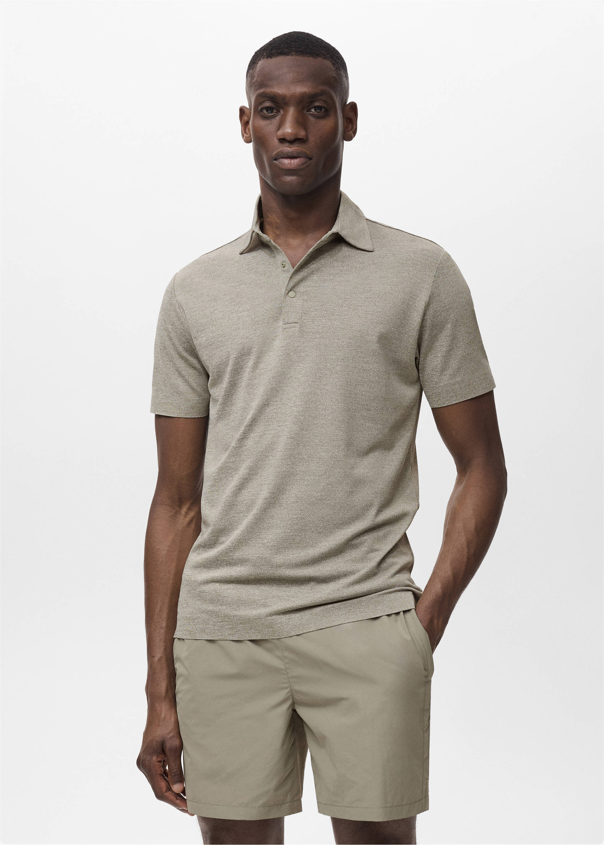 Polo slim-fit COOLMAX® - Plan moyen, Vert moyen. Ref: 17091133-00.