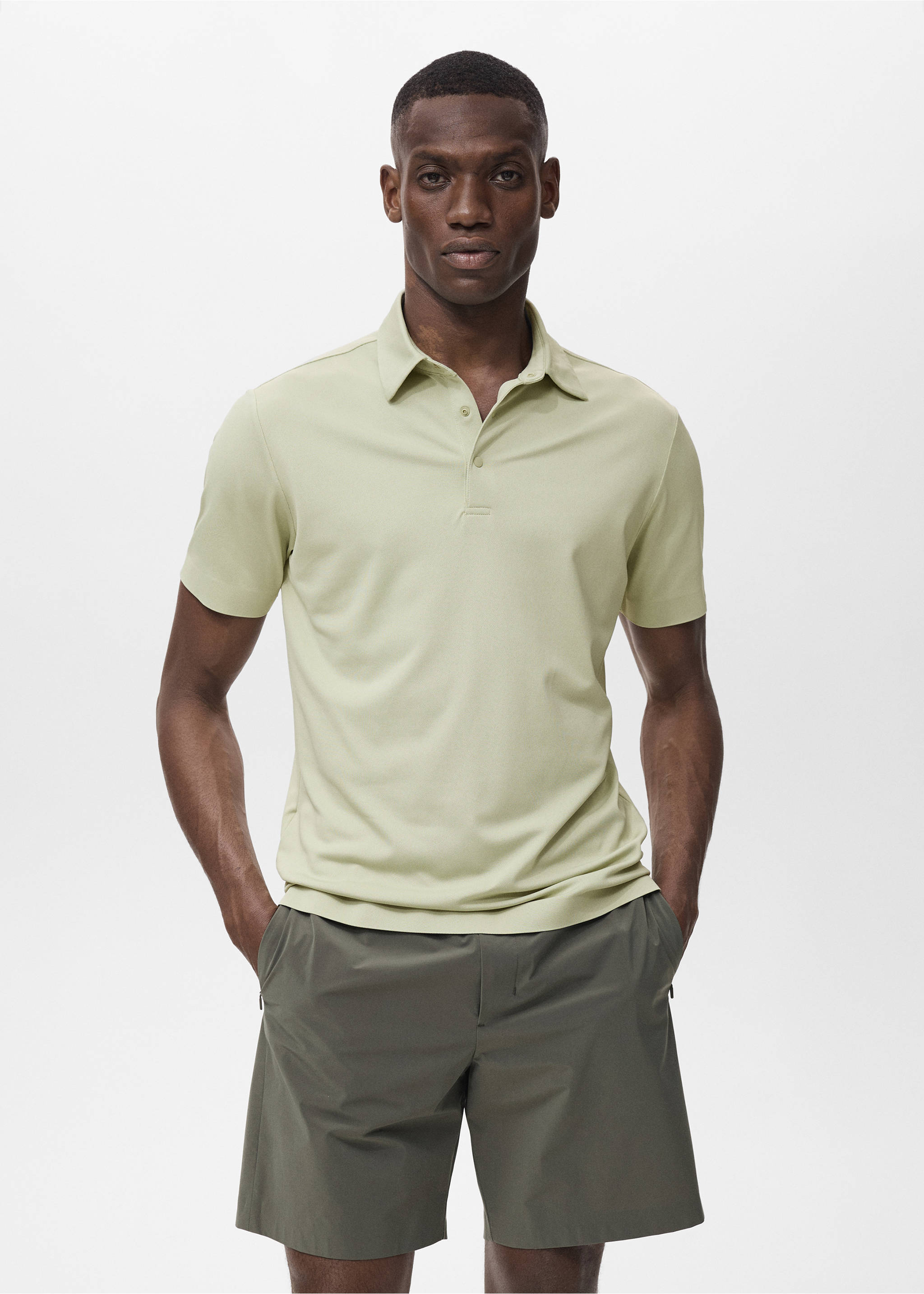 COOLMAX® slim fit polo shirt - Medium plane, Mint Green. Ref: 17091133-00.