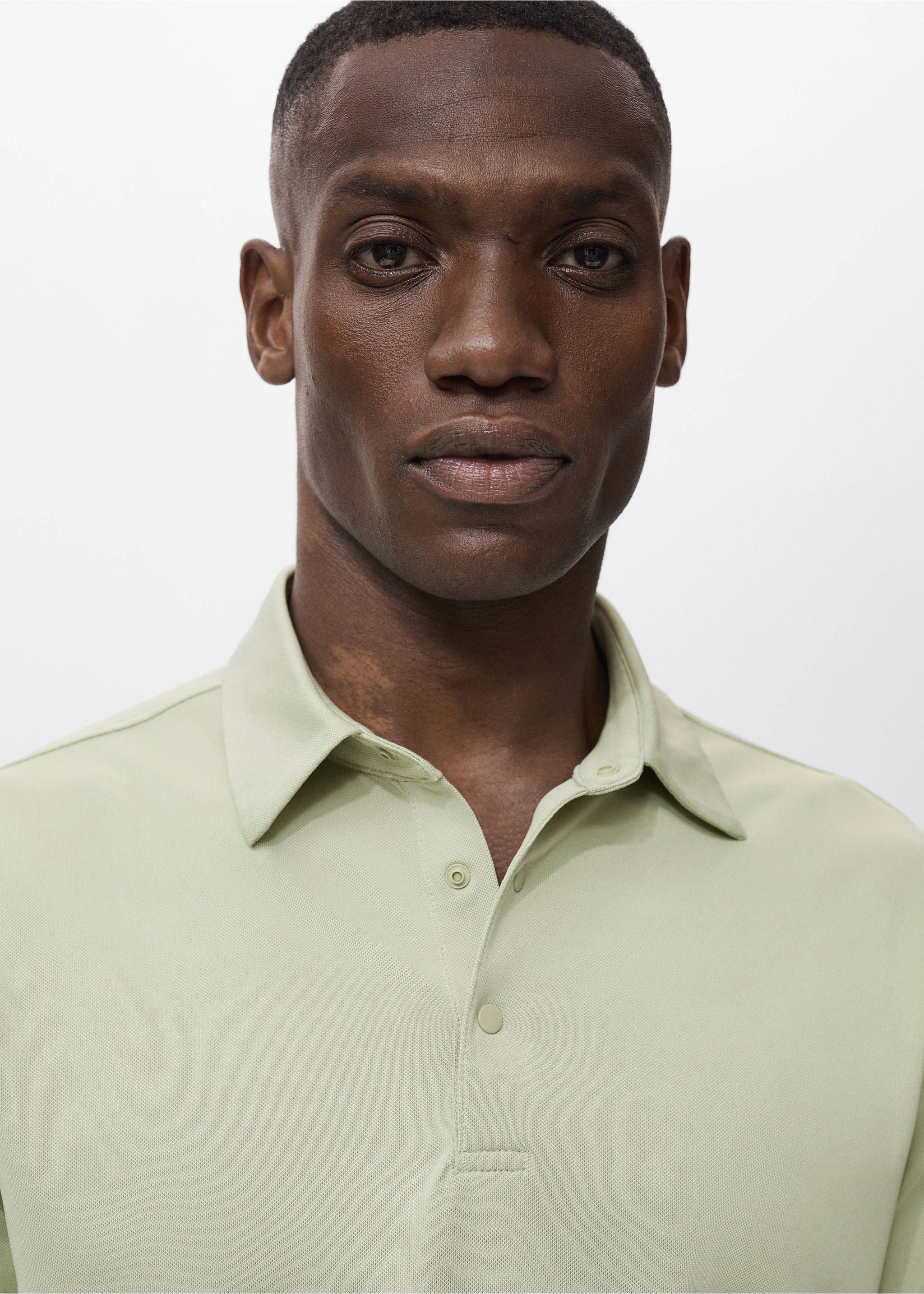 COOLMAX® slim fit polo shirt - Details of the article 1, Mint Green. Ref: 17091133-00.