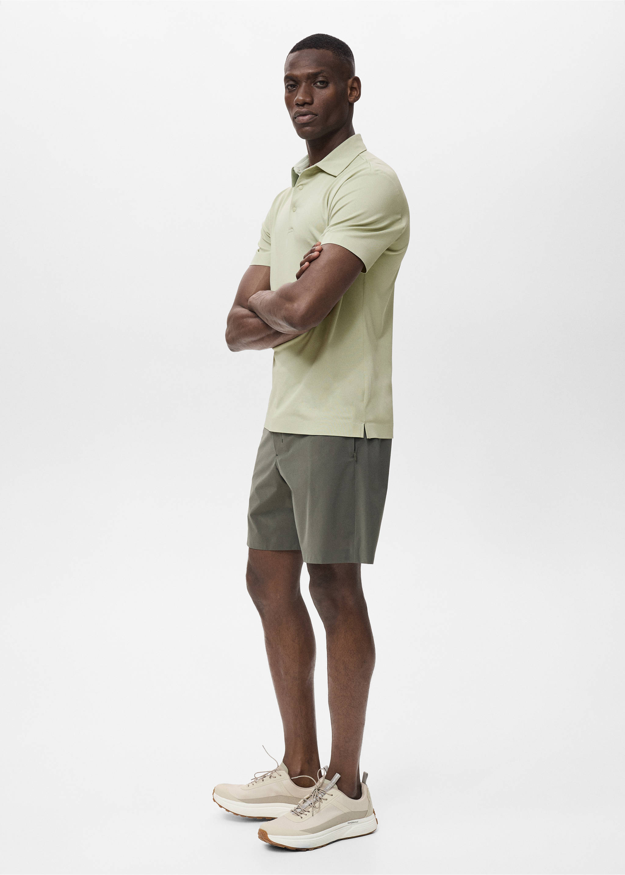 COOLMAX® slim fit polo shirt - Details of the article 2, Mint Green. Ref: 17091133-00.