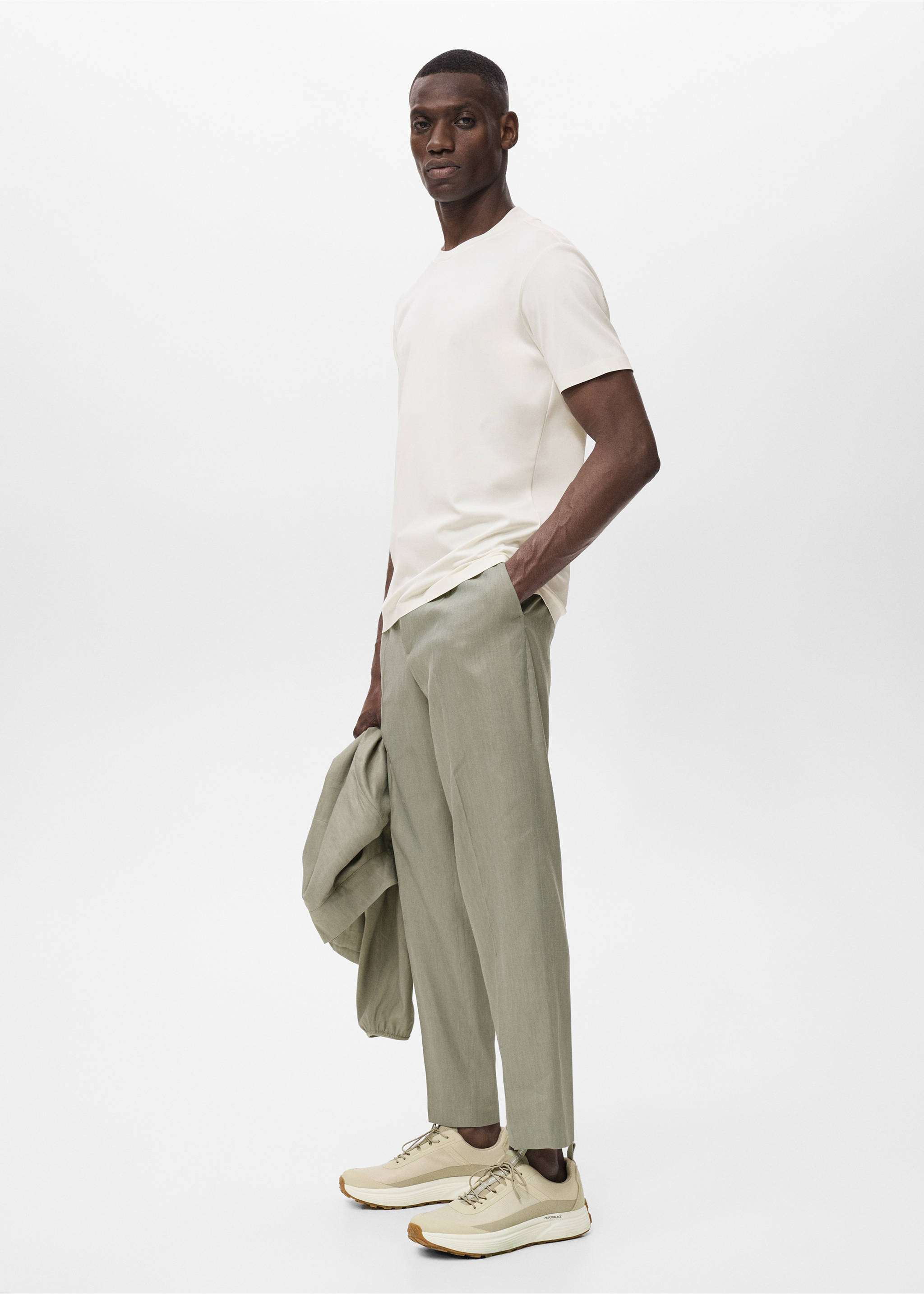 COOLMAX® slim fit T-shirt - Details of the article 2, White. Ref: 17091134-00.