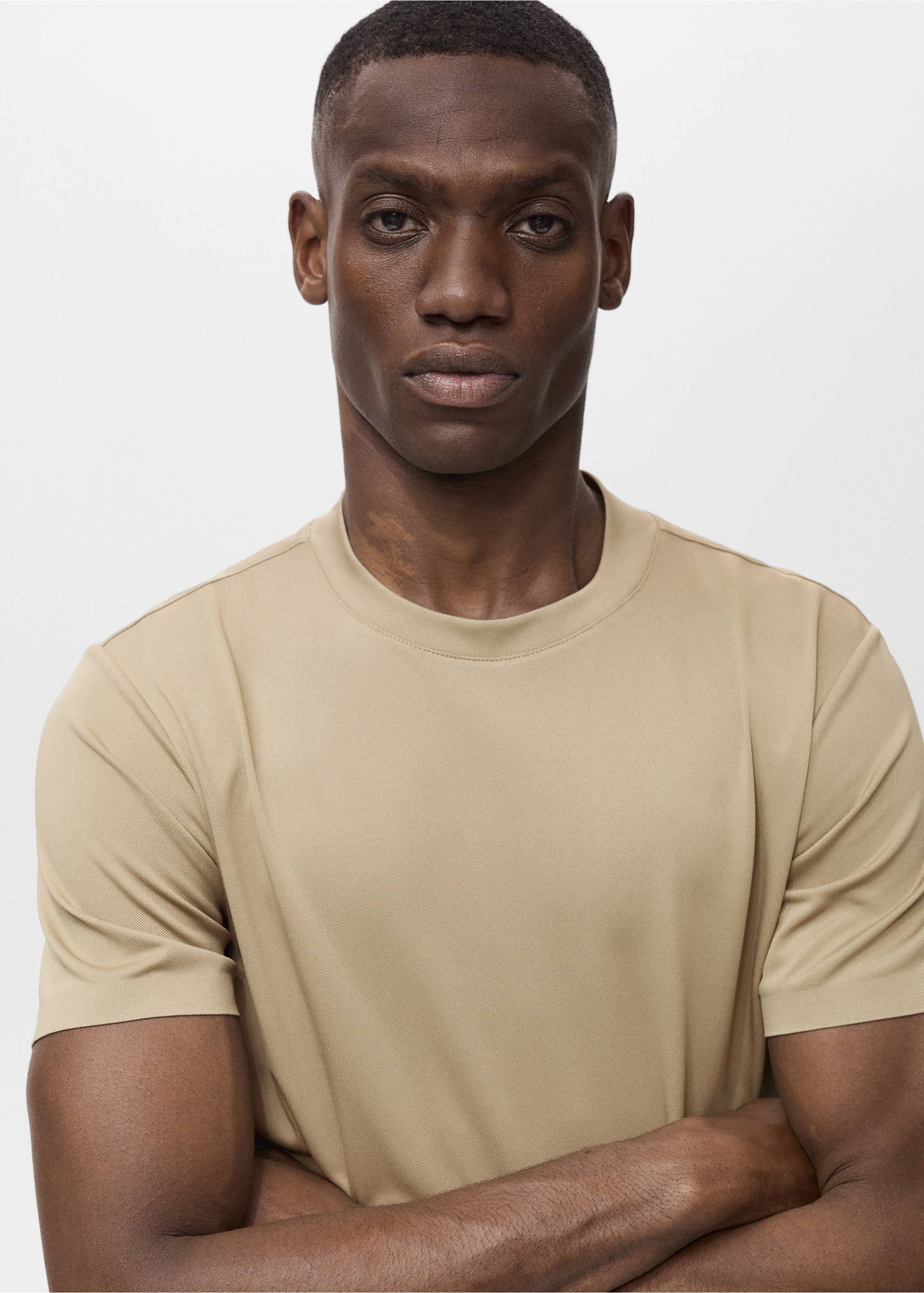 Slim fit T-shirt COOLMAX® - Detail des Artikels 1, Khaki. Ref: 17091134-00.