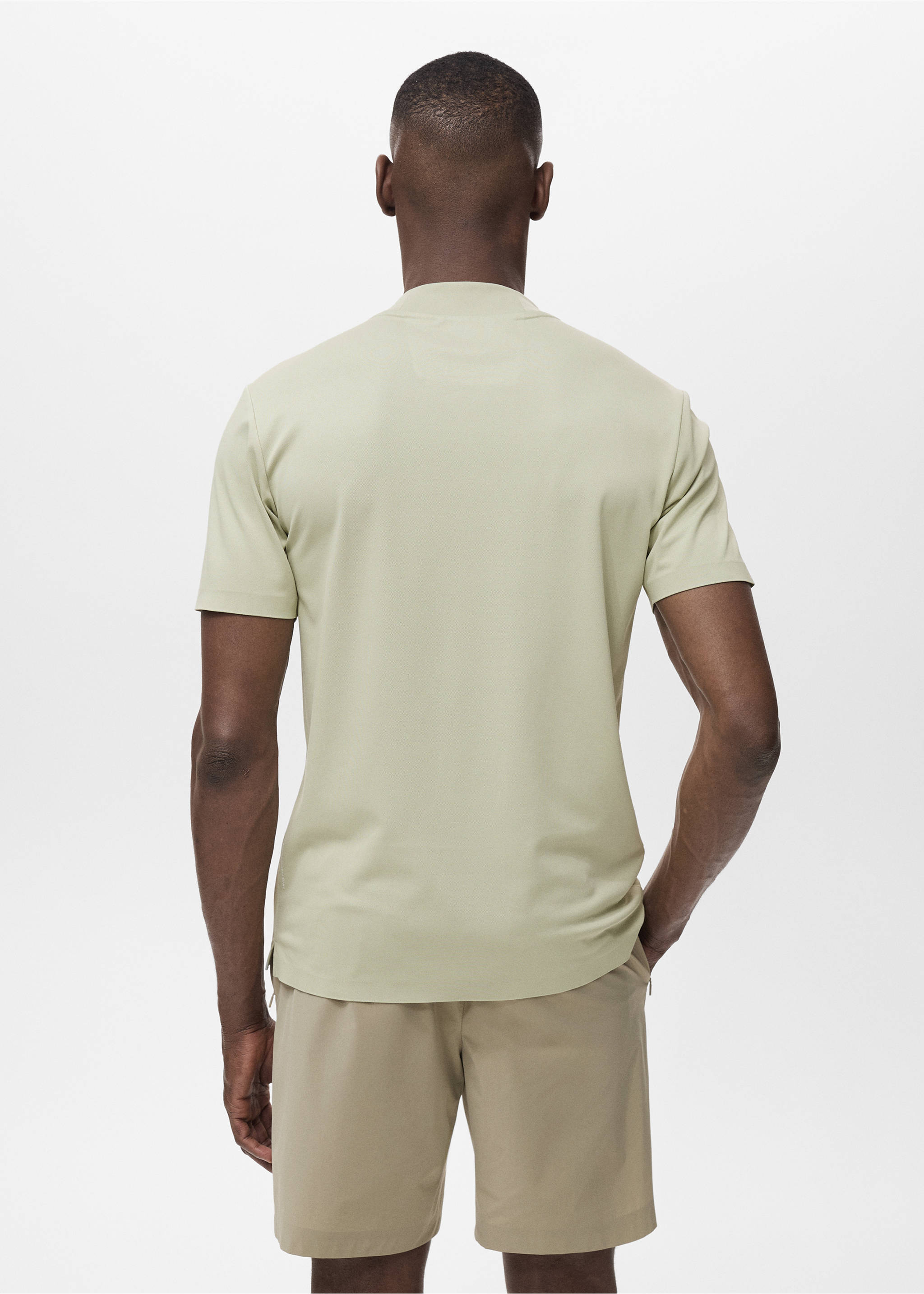 T-shirt slim-fit COOLMAX® - Verso de l’article, Vert menthe. Ref: 17091134-00.