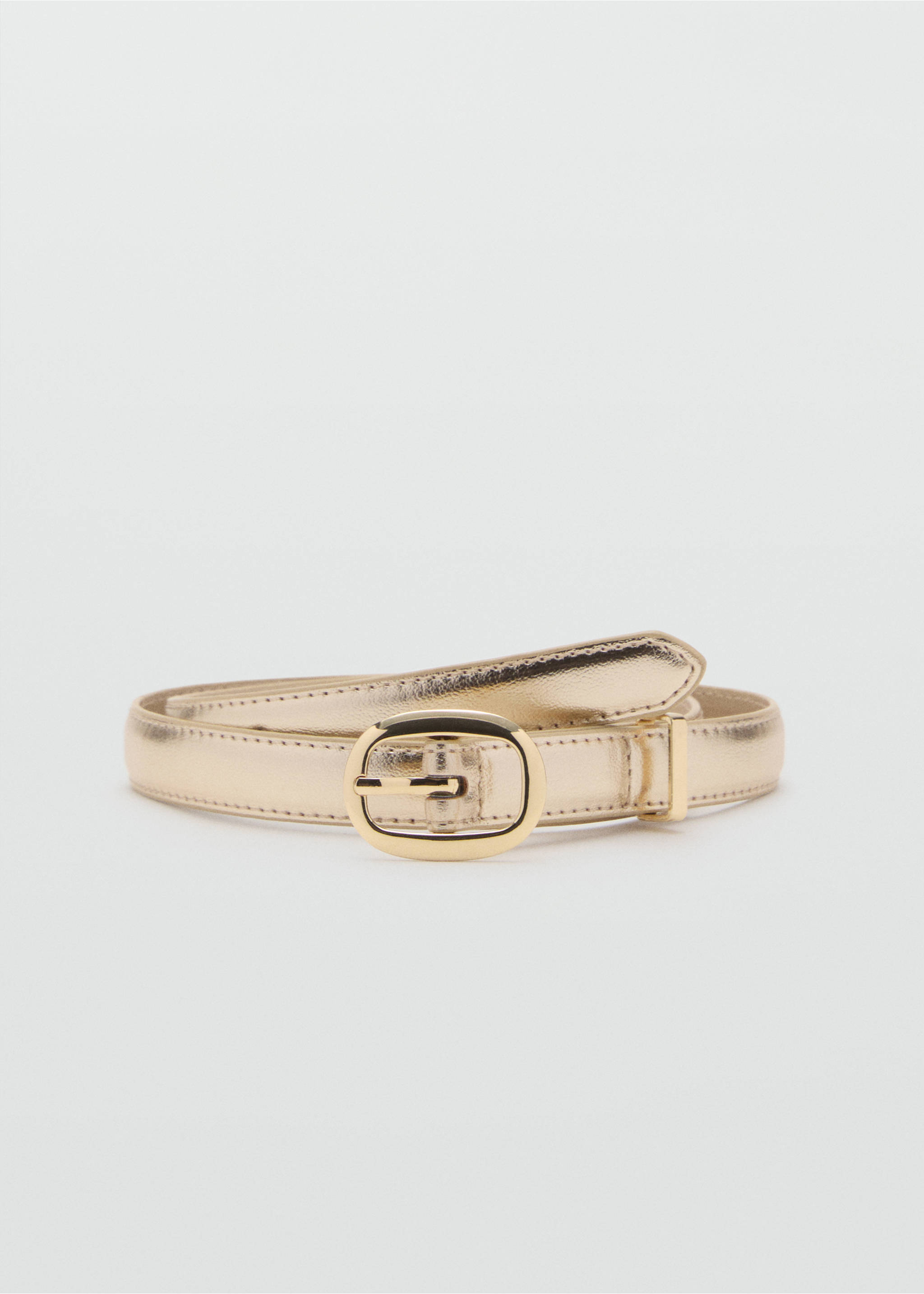 Metallic belt with oval buckle - Article without model, Gold. Ref: 17091135-00.