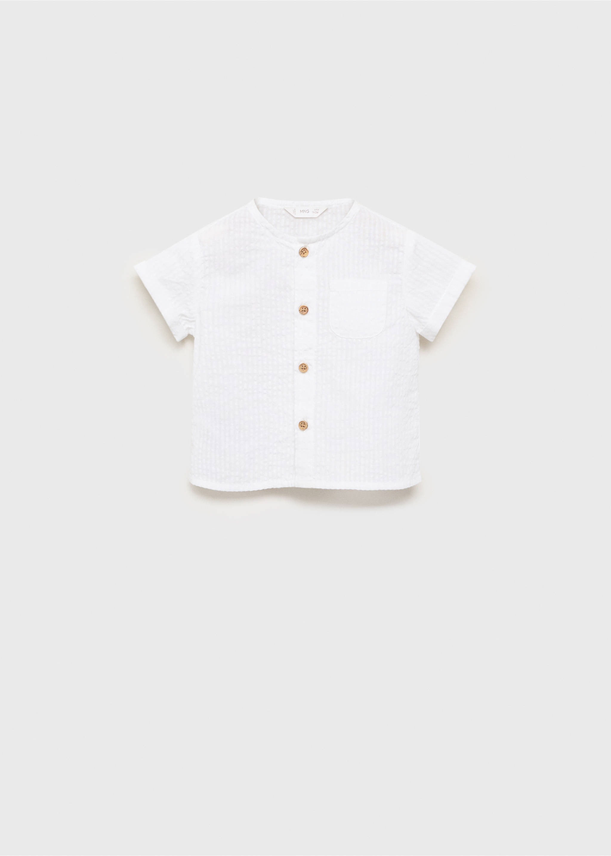 Textured cotton shirt - Article without model, Off White. Ref: 17091138-00.