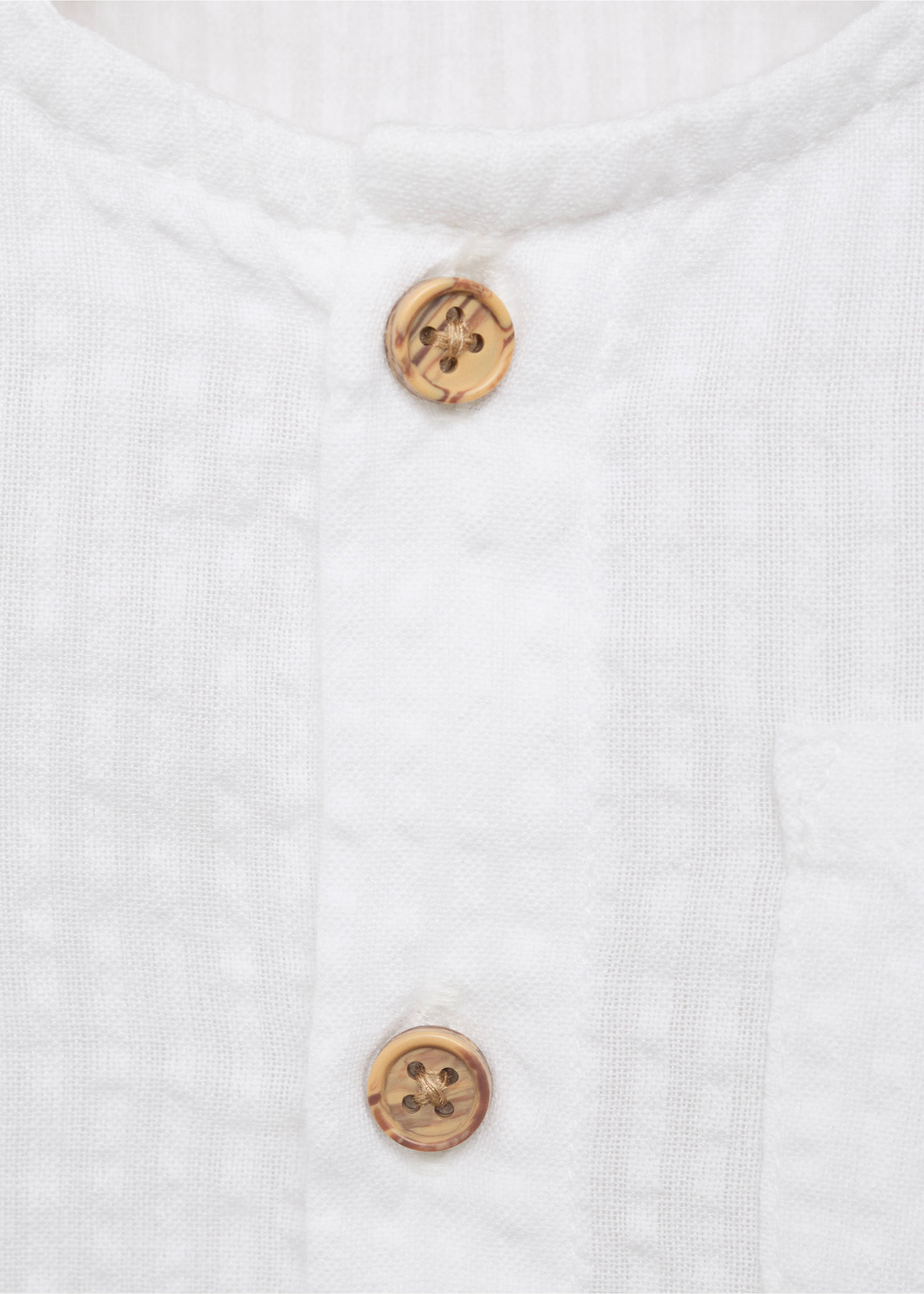 Textured cotton shirt - Details of the article 0, Off White. Ref: 17091138-00.