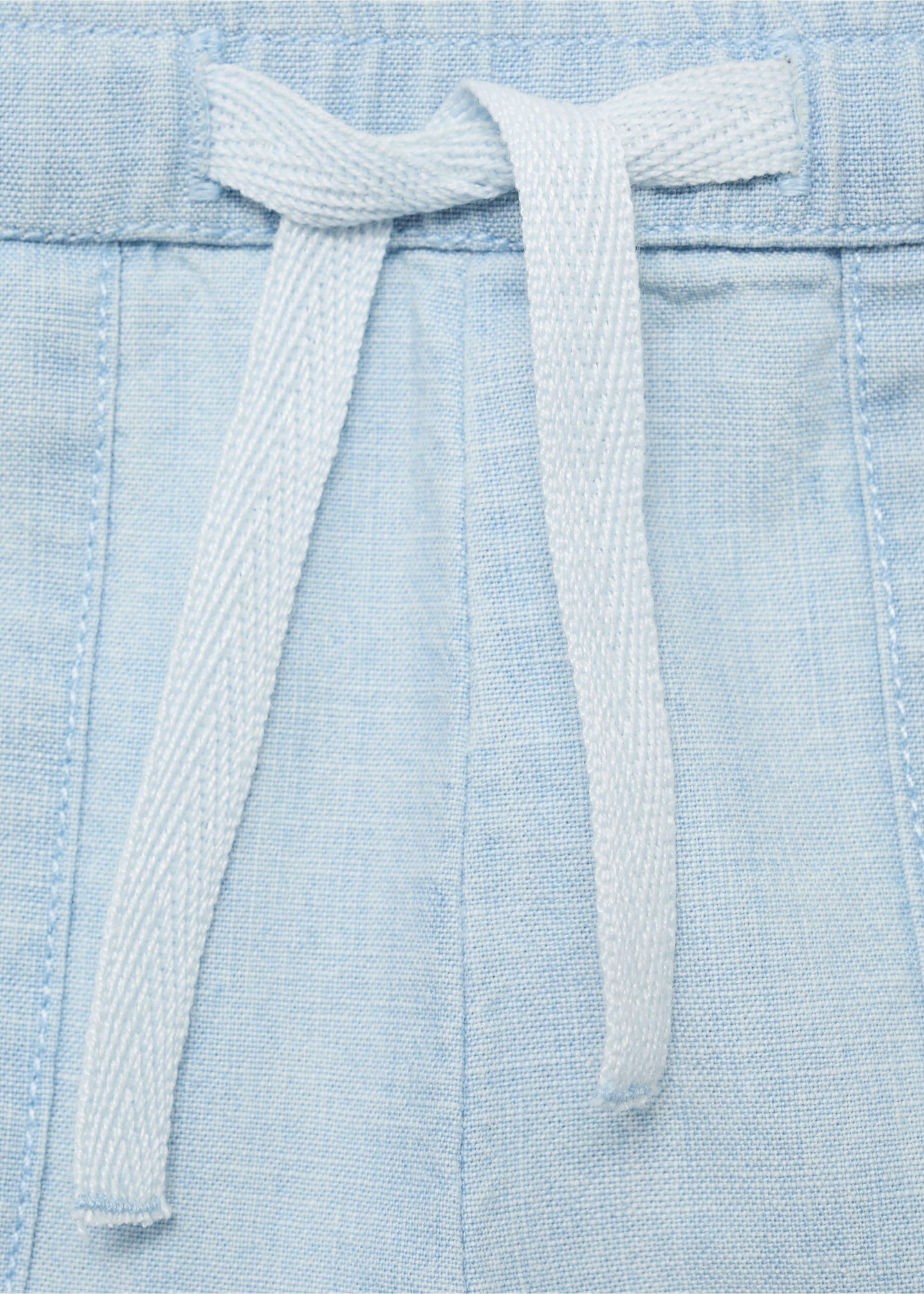 Denim-effect cotton shorts - Details of the article 8, Light Blue. Ref: 17091139-00.