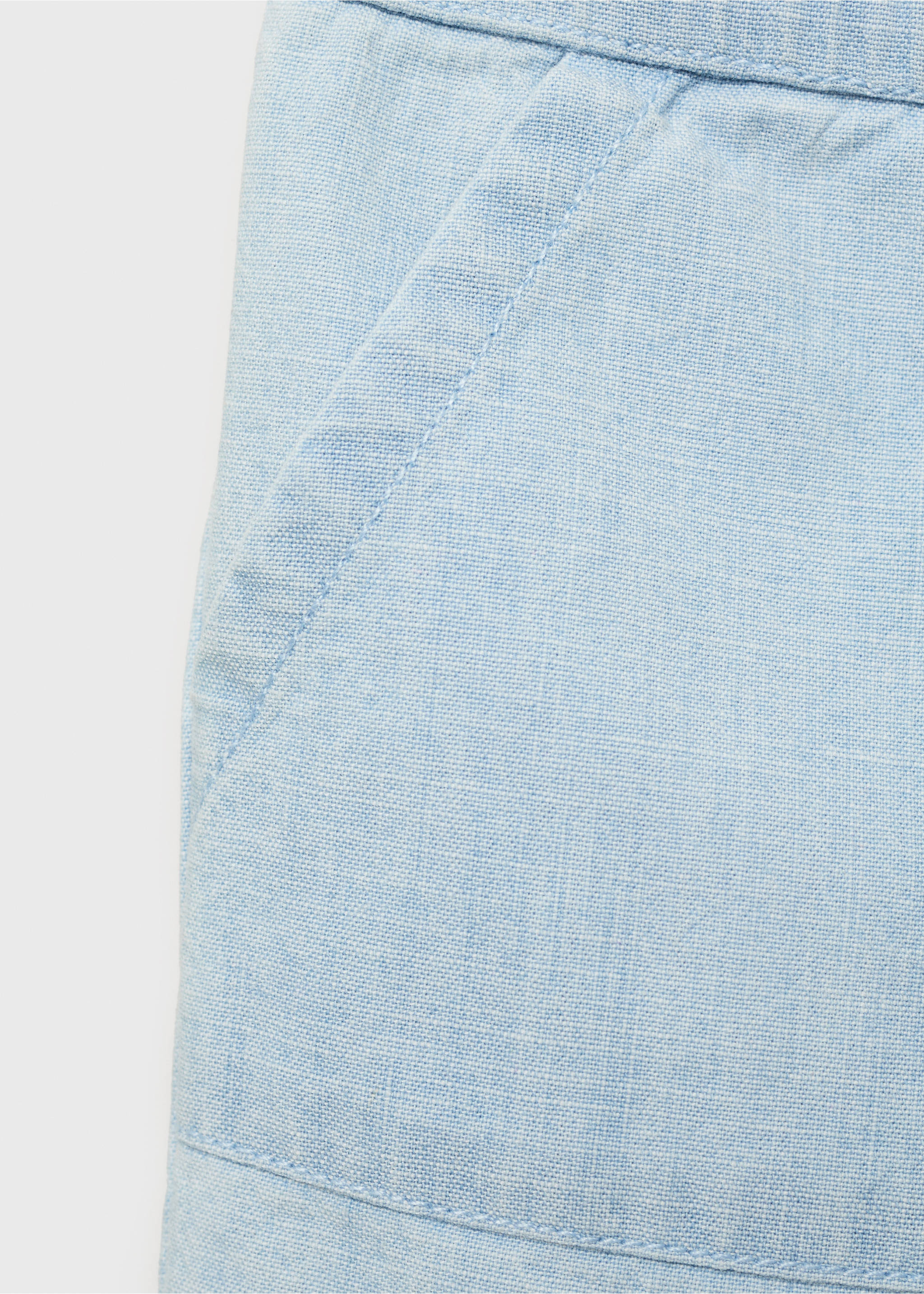 Denim-effect cotton shorts - Details of the article 0, Light Blue. Ref: 17091139-00.