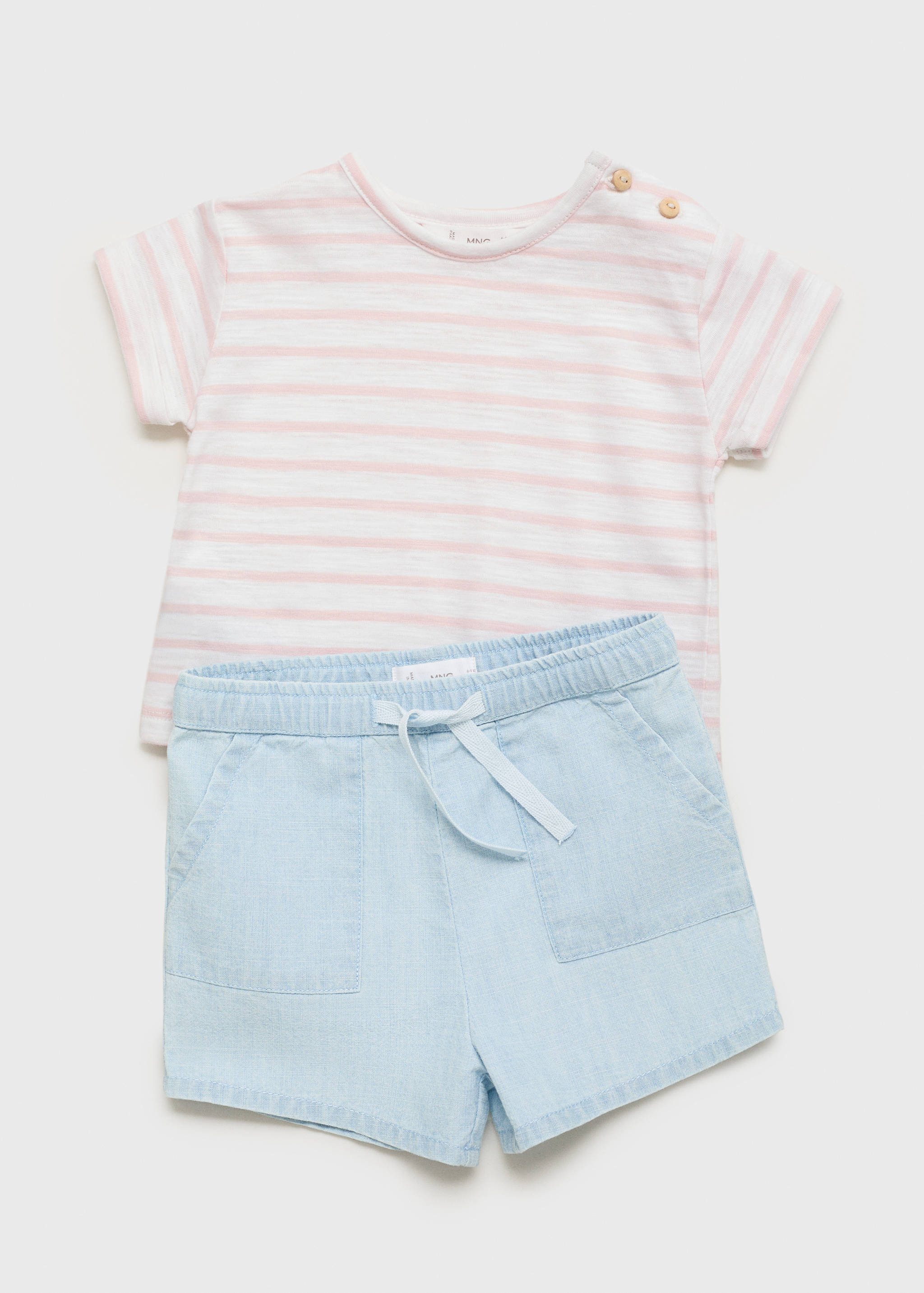 Denim-effect cotton shorts - Article without model