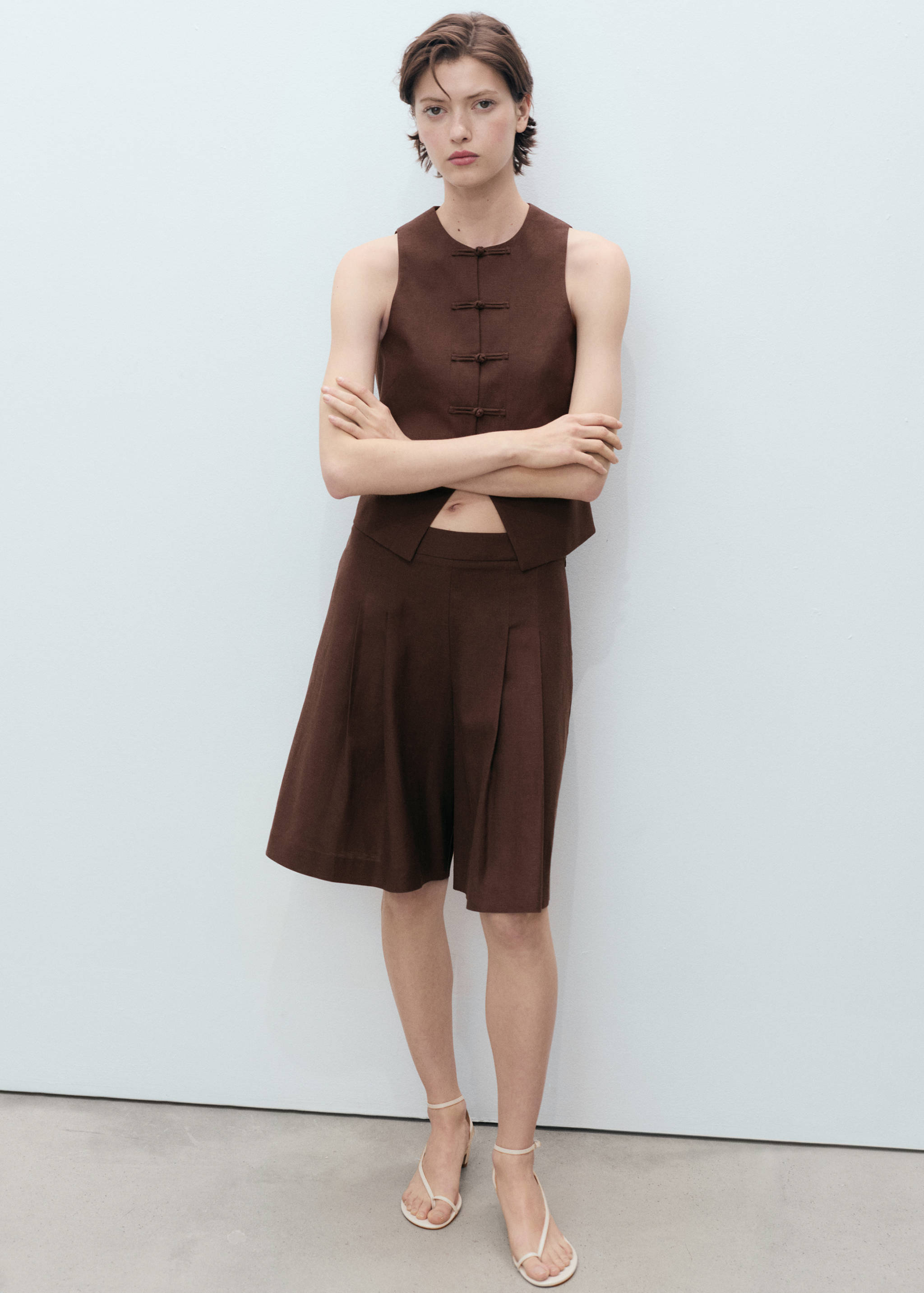 Gilet de costume lin mélangé - Plan général