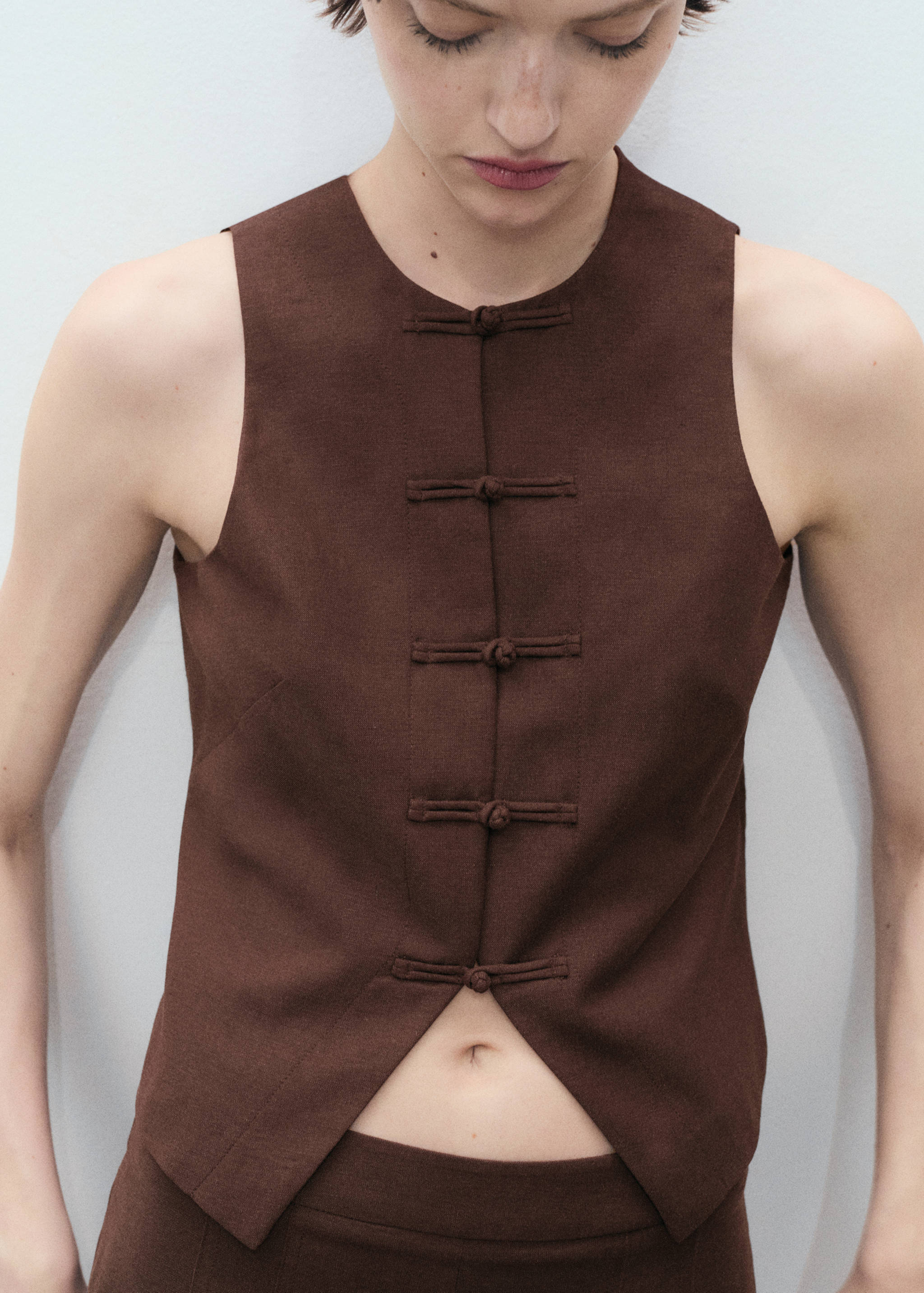 Gilet de costume lin mélangé - Détail de l'article 6