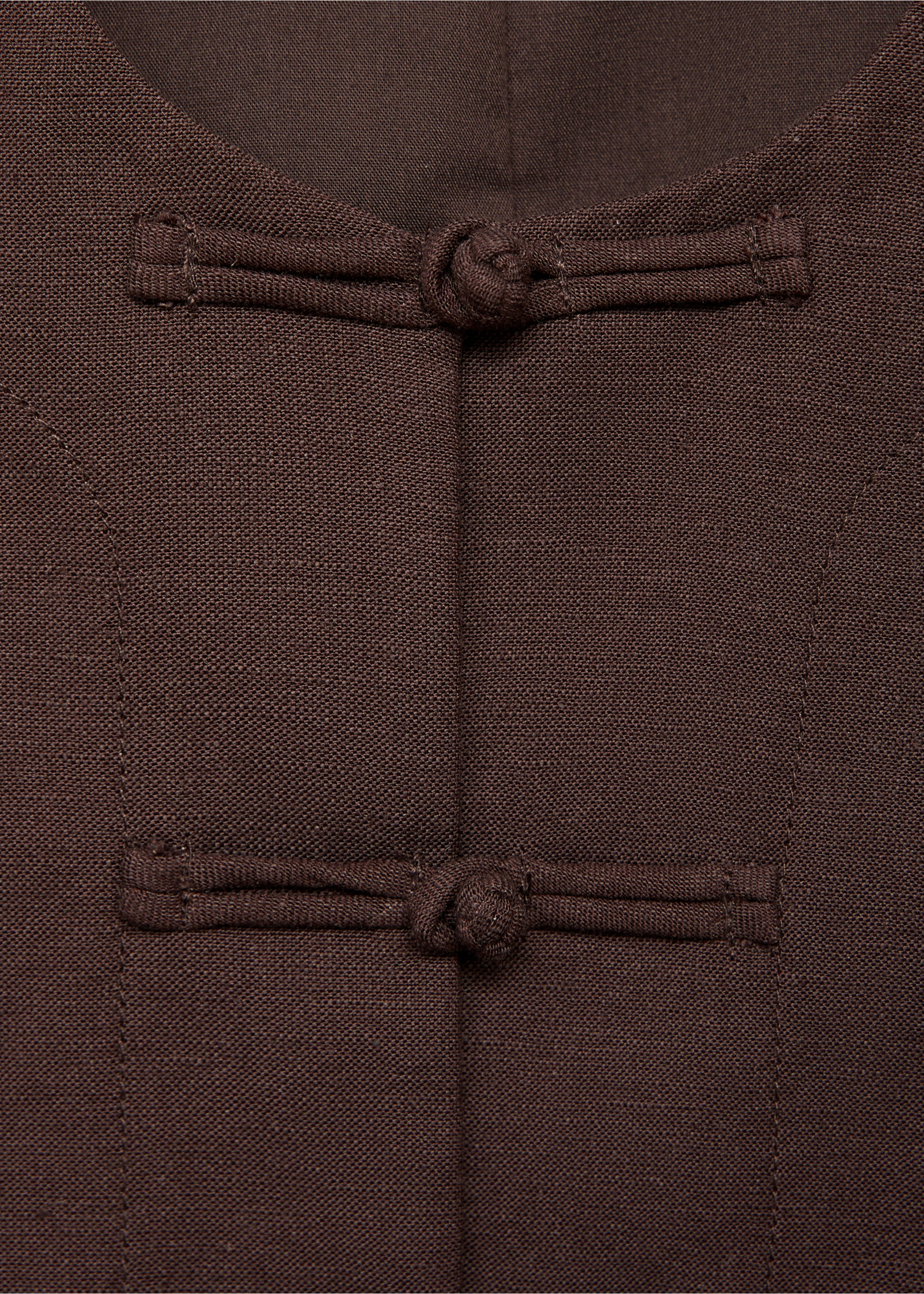 Gilet de costume lin mélangé - Détail de l'article 8, Chocolat. Ref: 17091140-00.