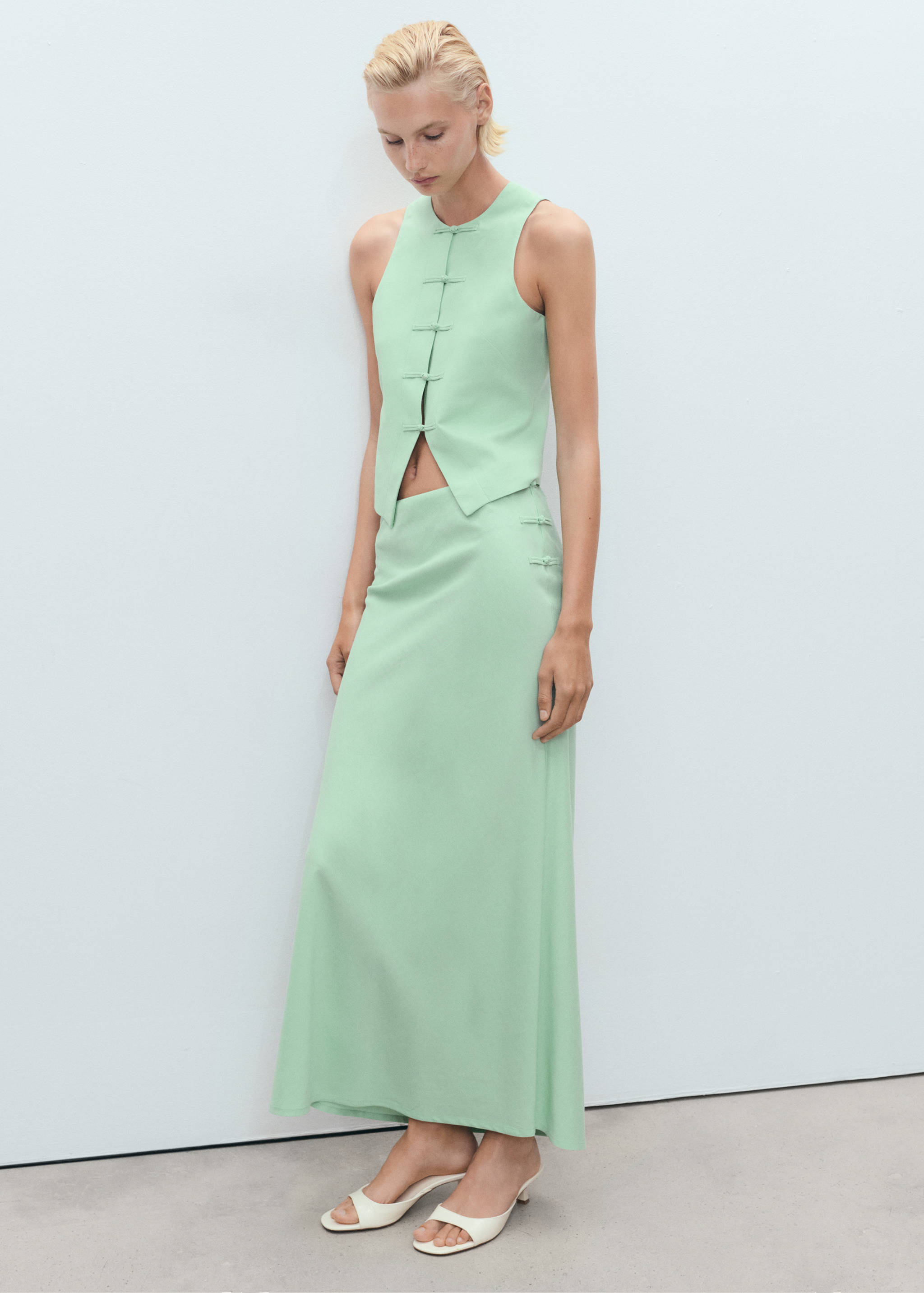 Gilet de costume lin mélangé - Plan général