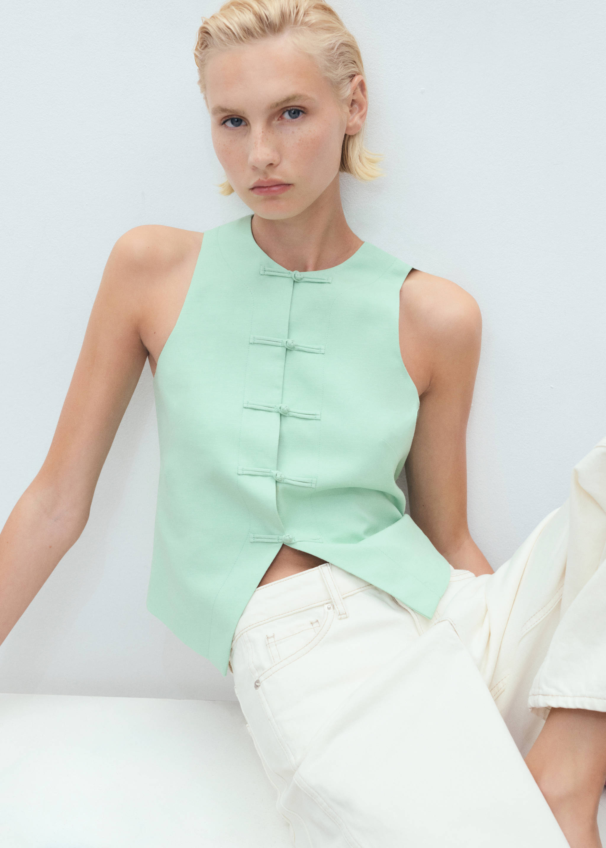 Gilet de costume lin mélangé - Détail de l'article 2