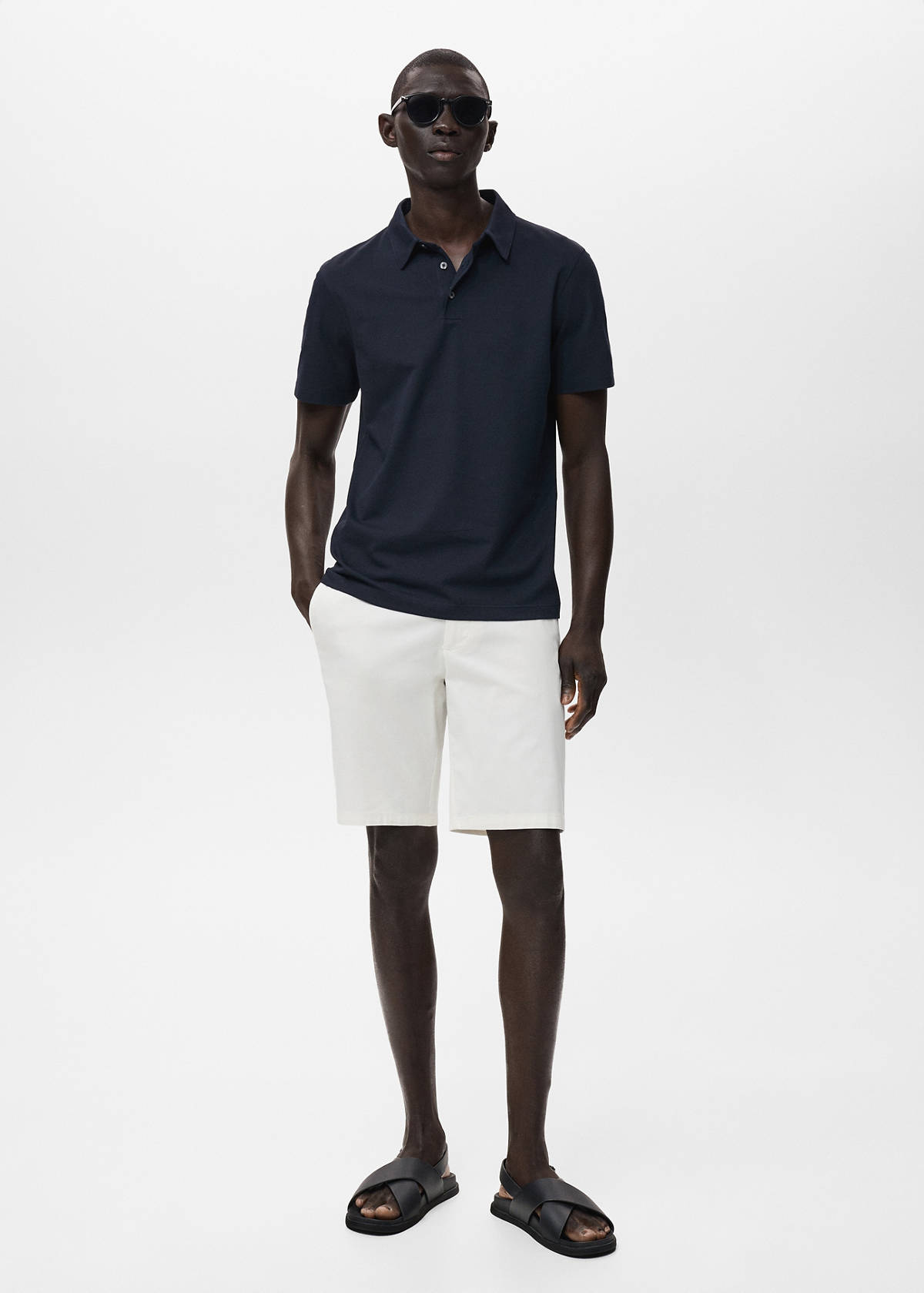 Slim-fit chino cotton bermuda shorts
