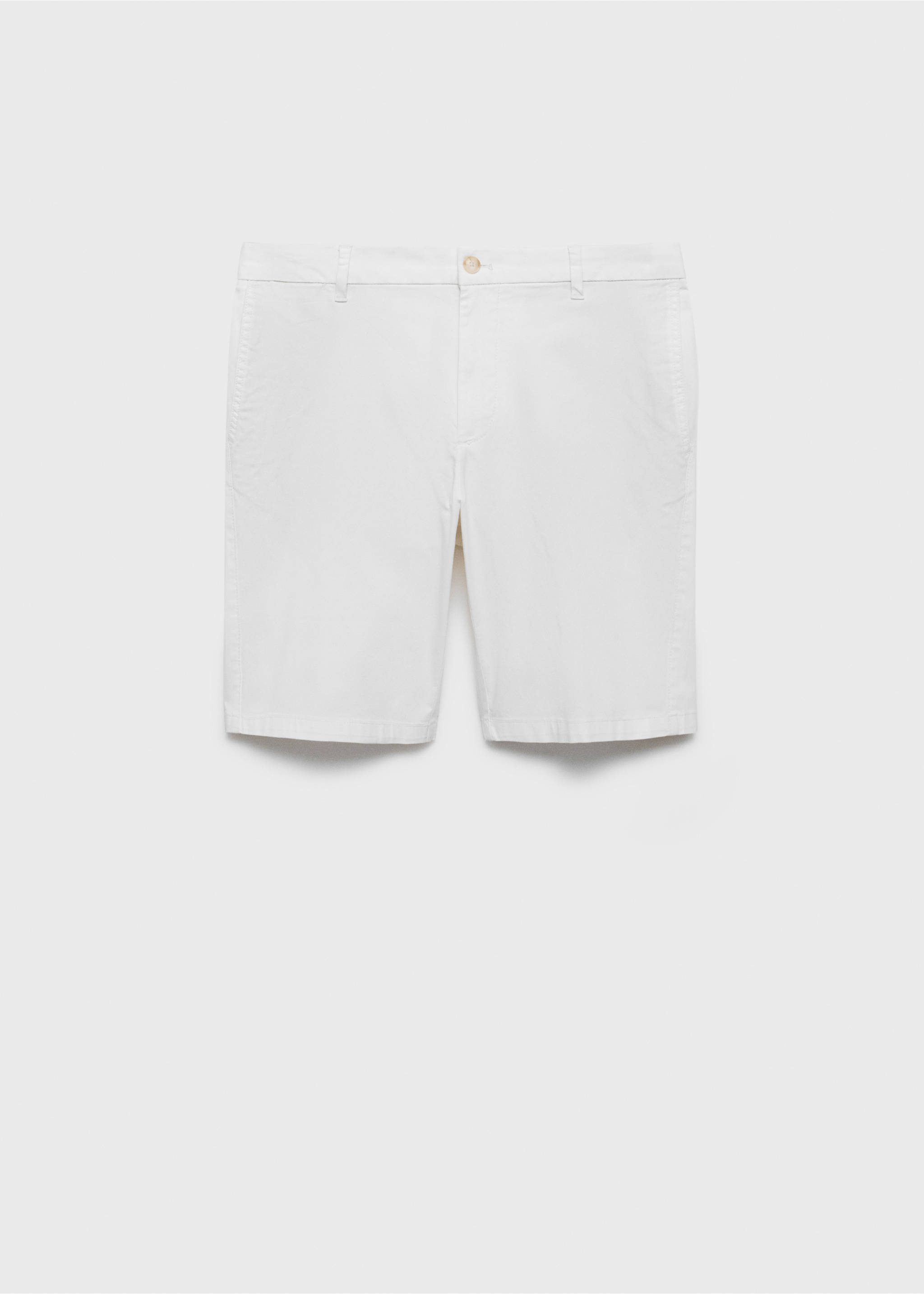 Slim-fit chino cotton bermuda shorts - Article without model, White. Ref: 17091141-00.