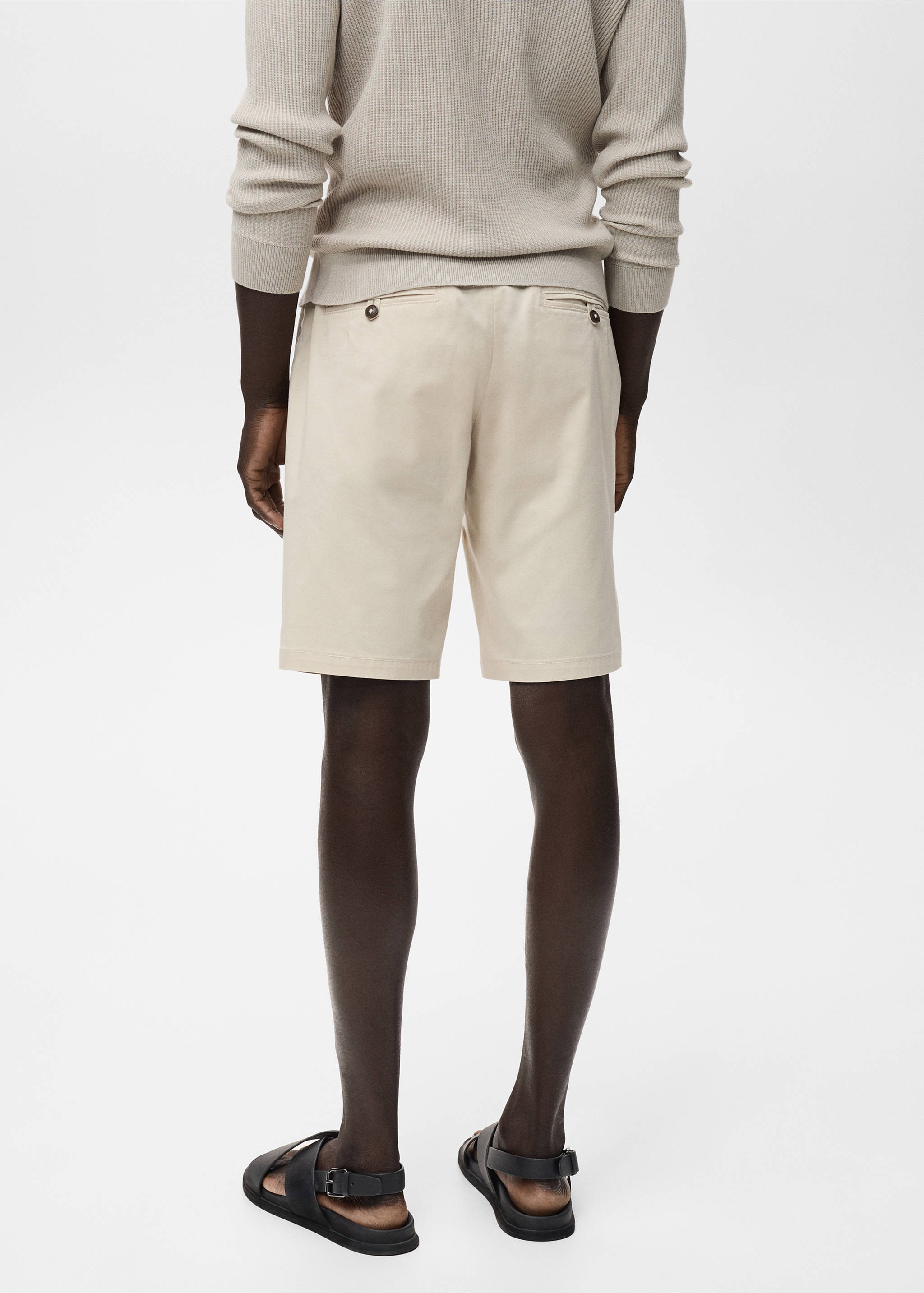 Bermudes slim fit xinesos cotó - Revers de l'article, Beige. Ref: 17091141-00.