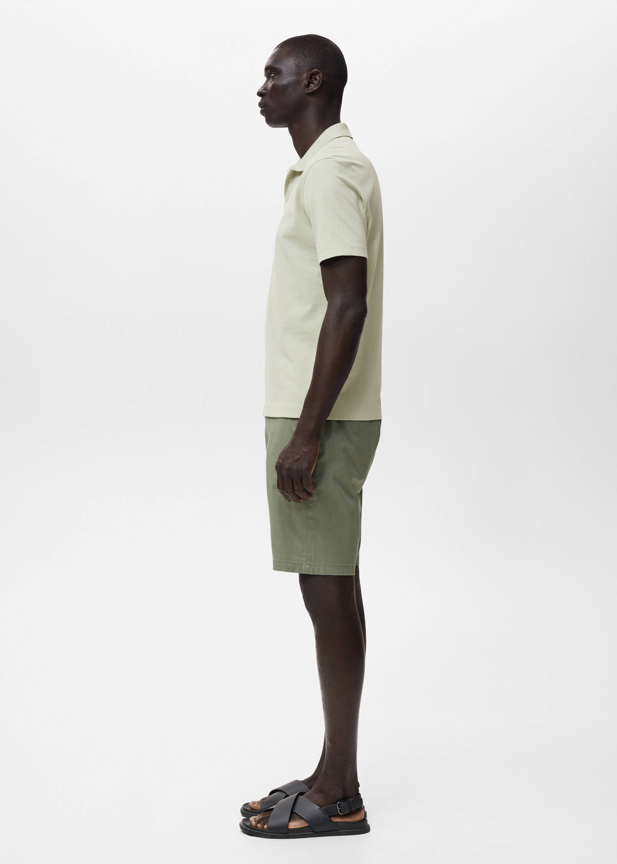 Bermuda slim-fit chino coton - Détail de l'article 2, Vert menthe. Ref: 17091141-00.