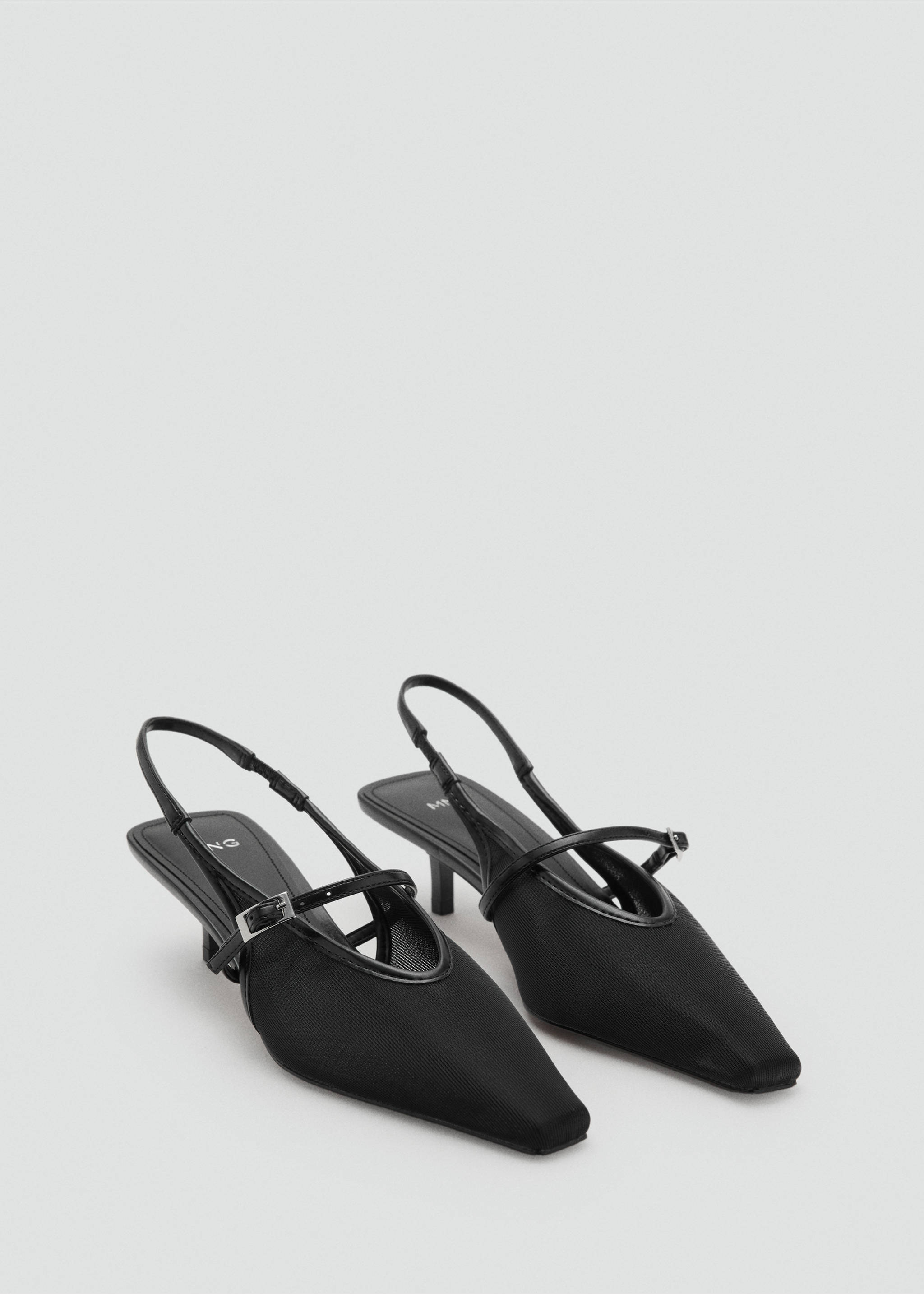 Mesh buckle stiletto-heeled shoes - Medium plane, Black. Ref: 17091142-00.