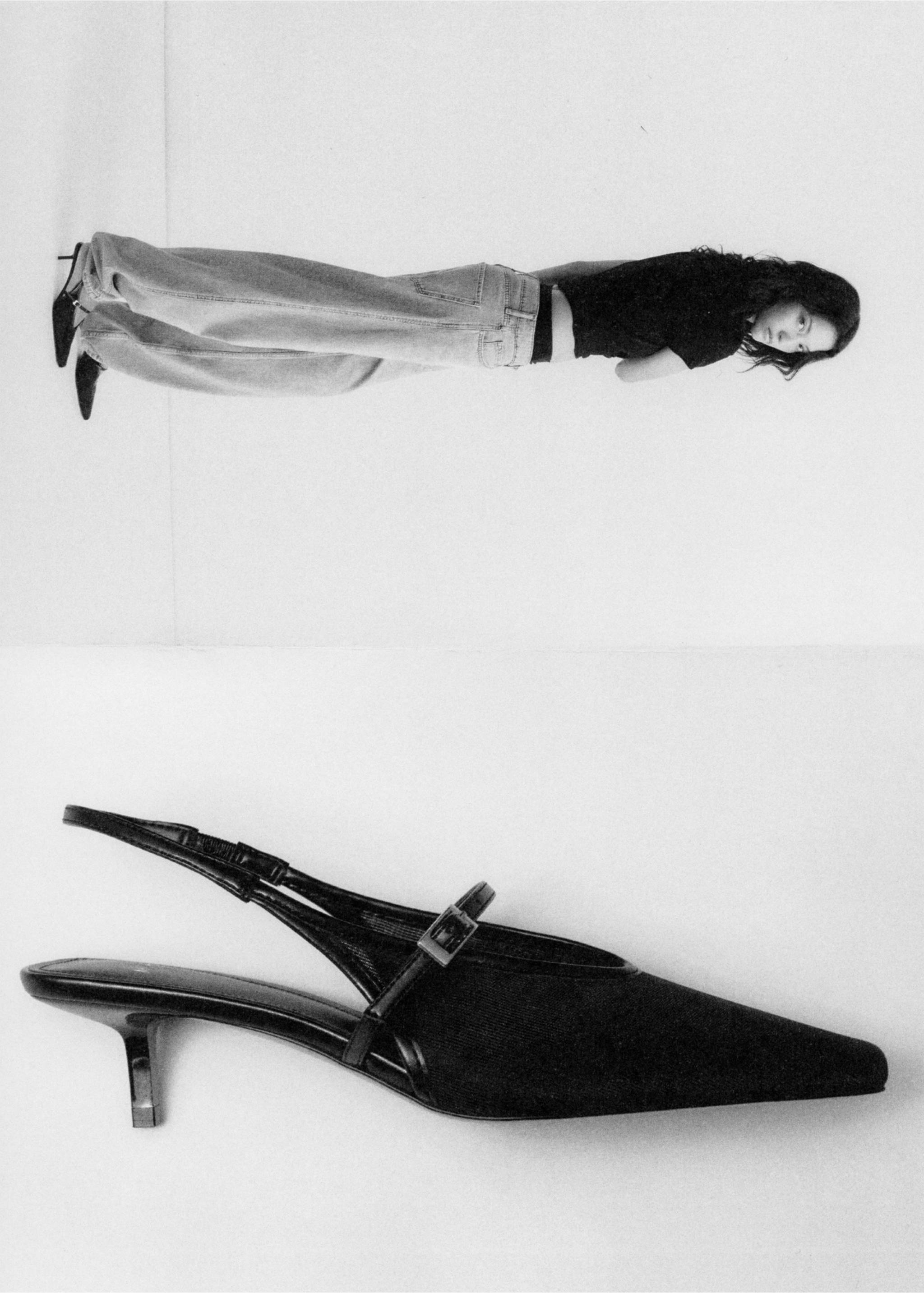 Mesh buckle stiletto-heeled shoes - Details of the article 6, Black. Ref: 17091142-00.